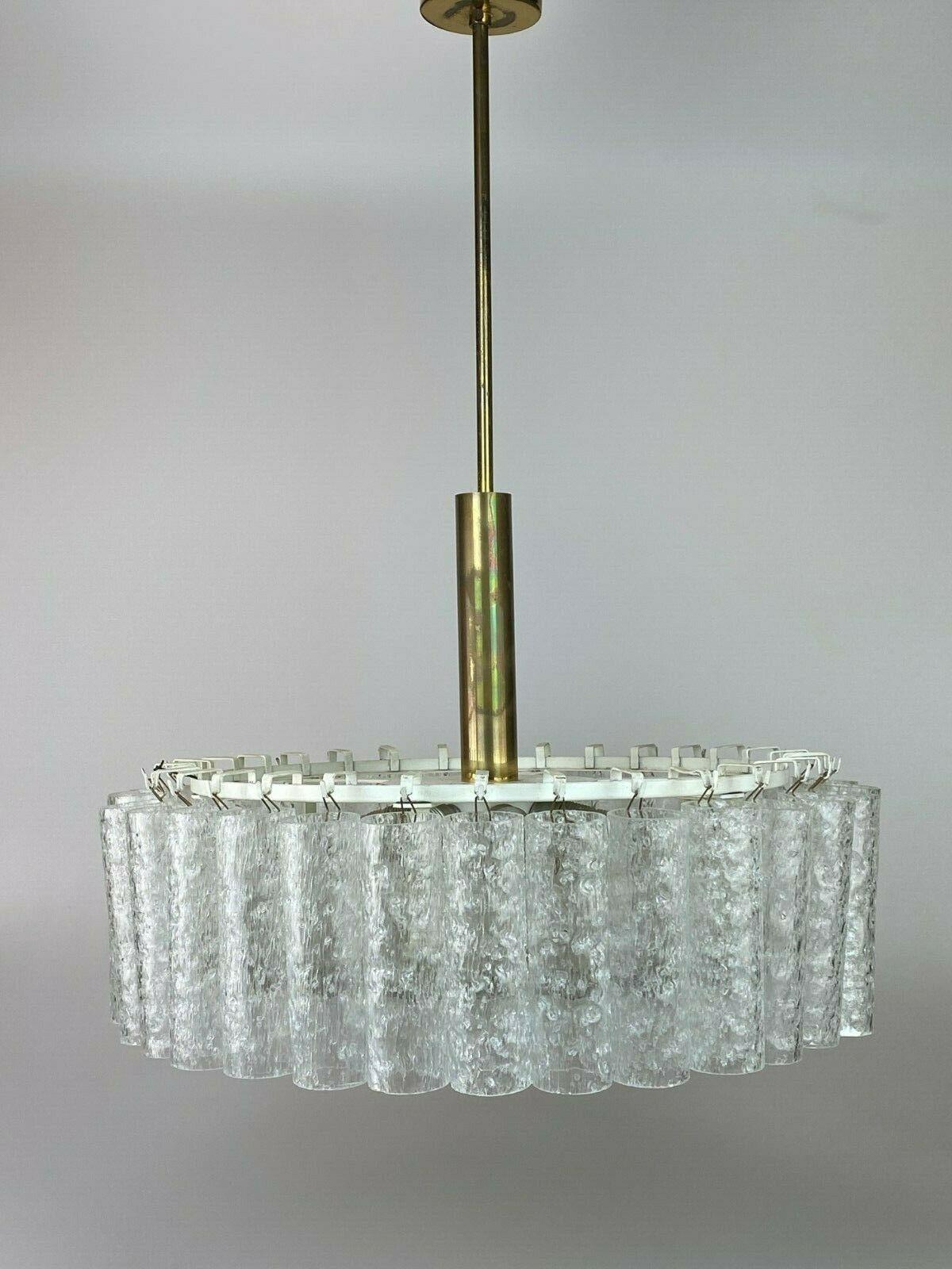 XL 60s 70s Pendant Lamp Chandelier Doria Brass Glass Space Age Design 60s 3
