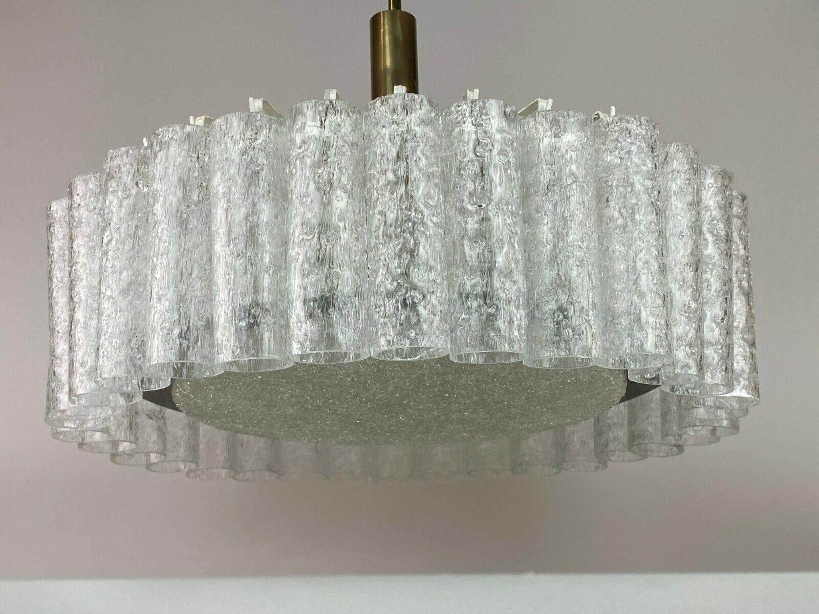 Late 20th Century XL 60s 70s Pendant Lamp Chandelier Doria Brass Glass Space Age Design 60s