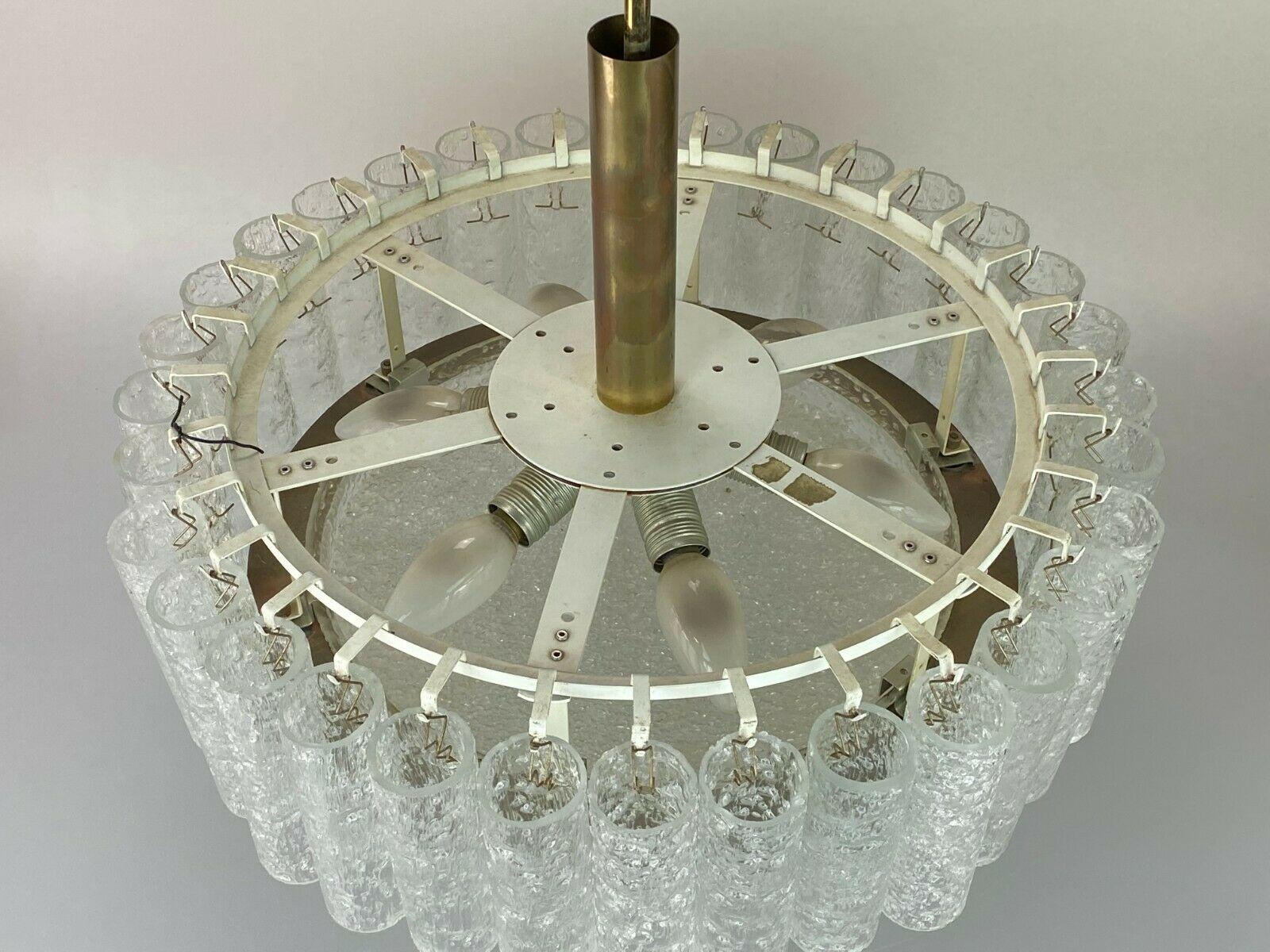 XL 60s 70s Pendant Lamp Chandelier Doria Brass Glass Space Age Design 60s 2
