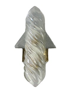 XL 60s 70s Wall Lamp Wall Sconce Kaiser Lights Brass Glass Space Age