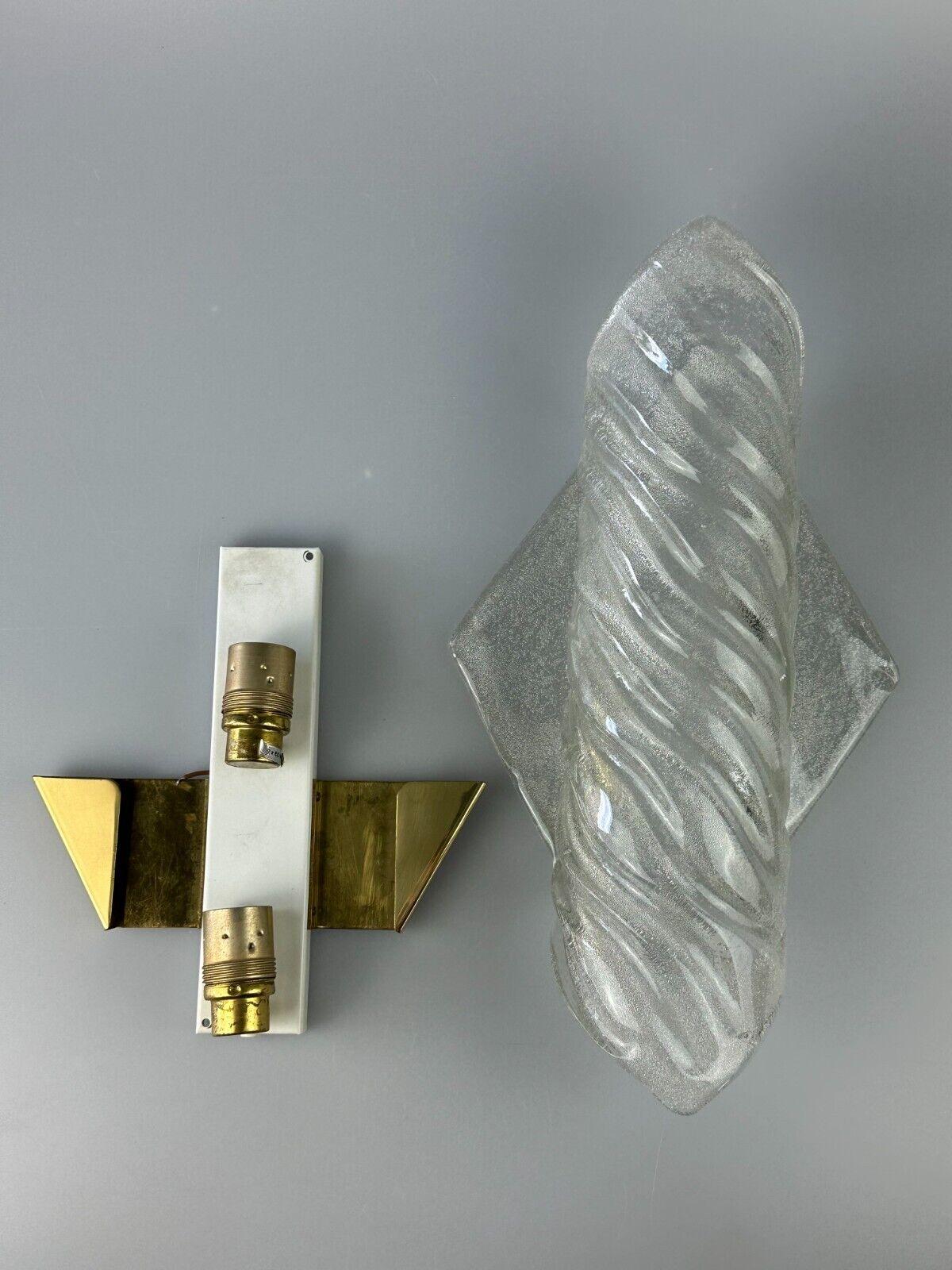 XL 60s 70s Wall Lamp Wall Sconce Kaiser Lights Brass Glass Space Age (Deutsch) im Angebot