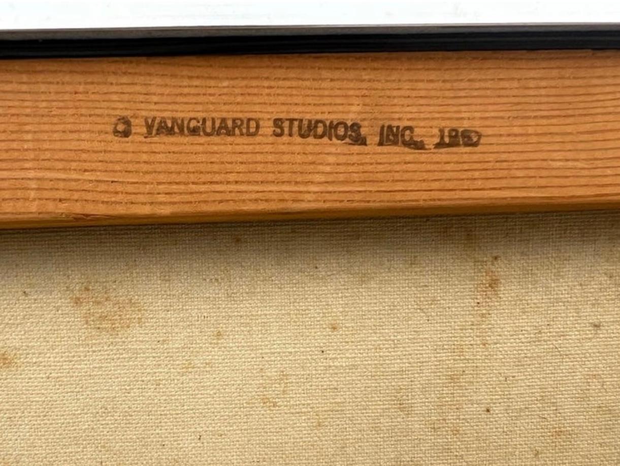 XL 60s Mid Century Lee Reynolds Magic Mushroom Forest Retro Painting Framed im Angebot 2