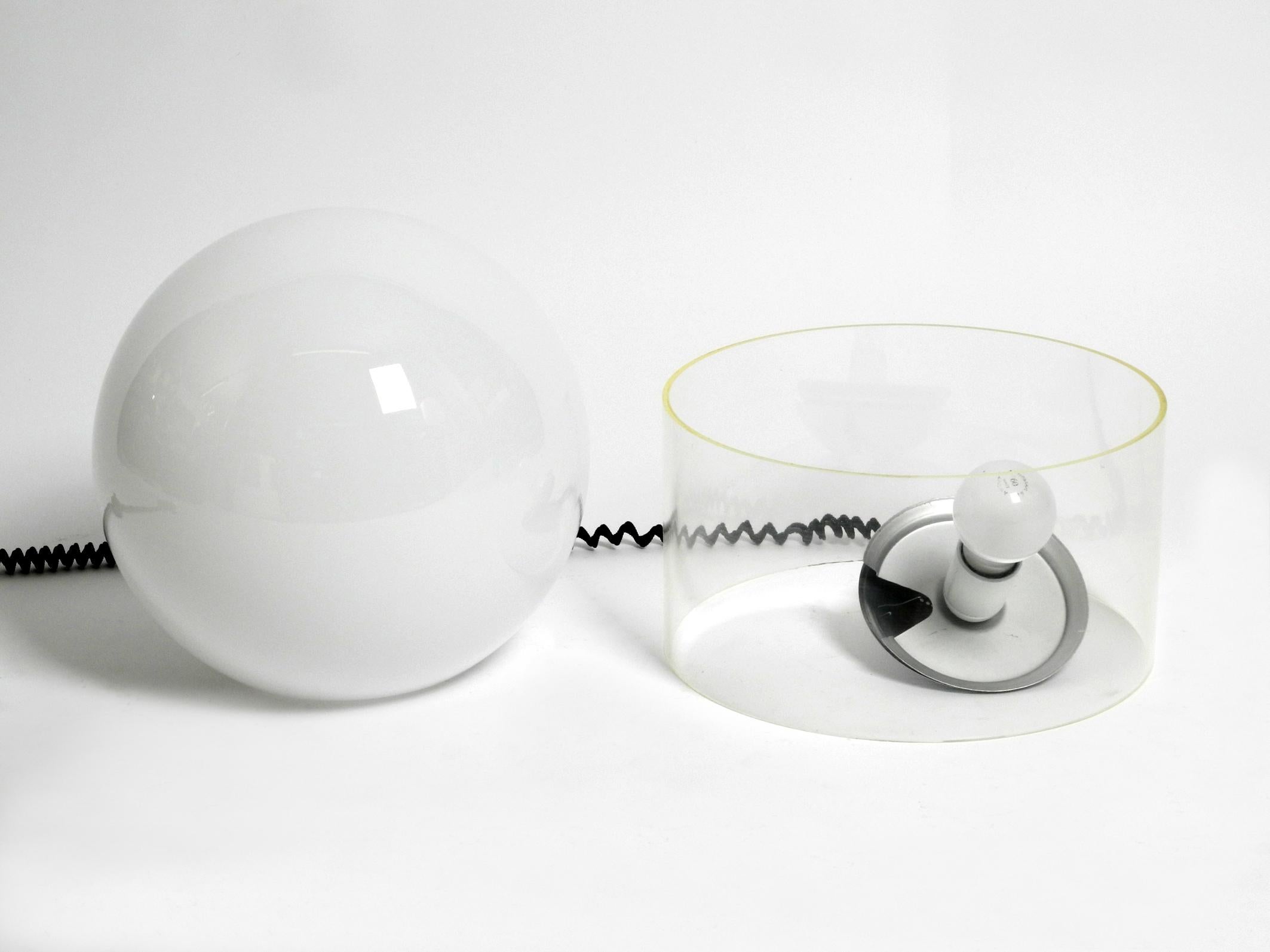 Mid-20th Century XL 60s Space Age Table or Floor Lamp Made of Plexiglas and Glass Globe Shade