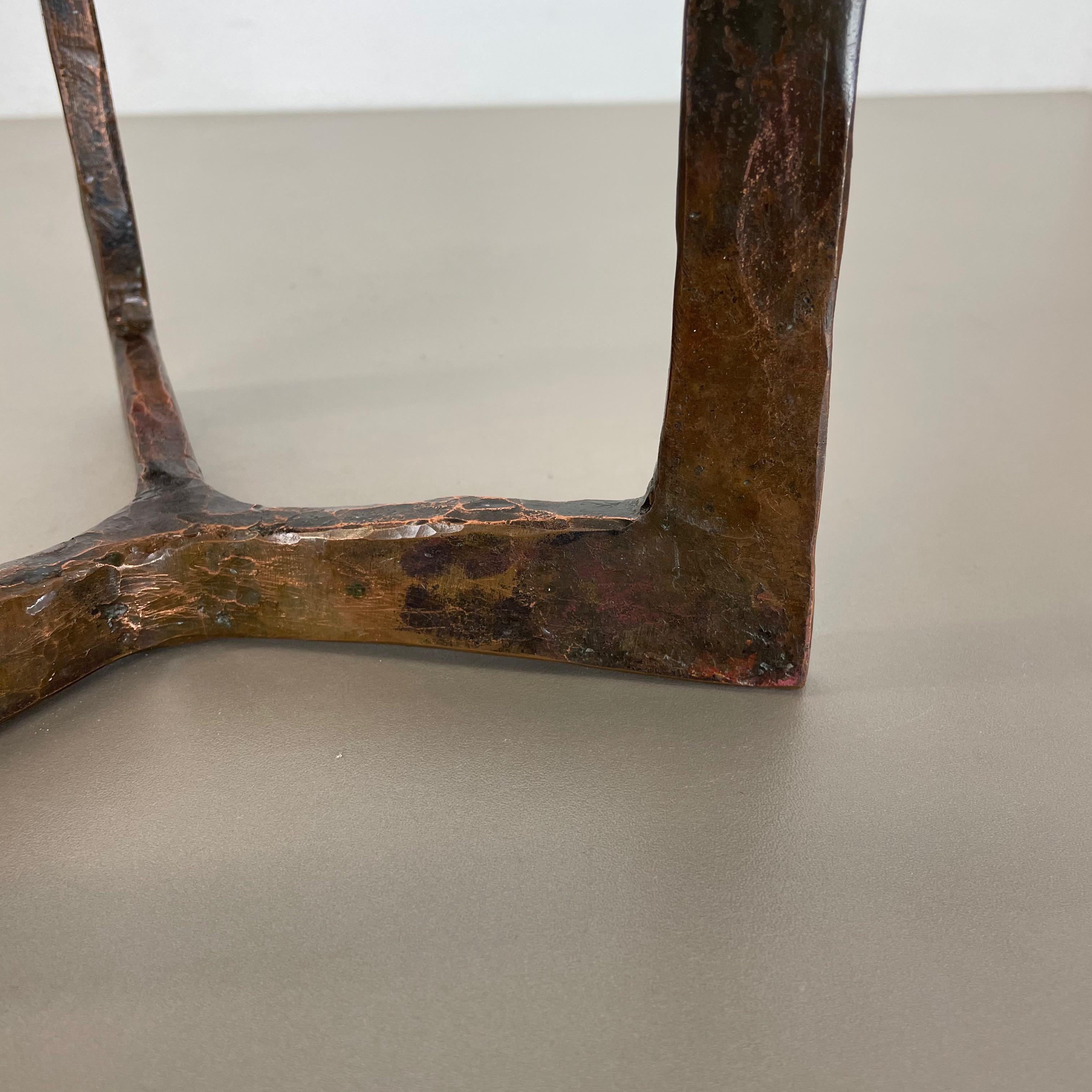 20th Century XL Modernist Sculptural Brutalist Copper floor Candleholder, Austria, 1950s