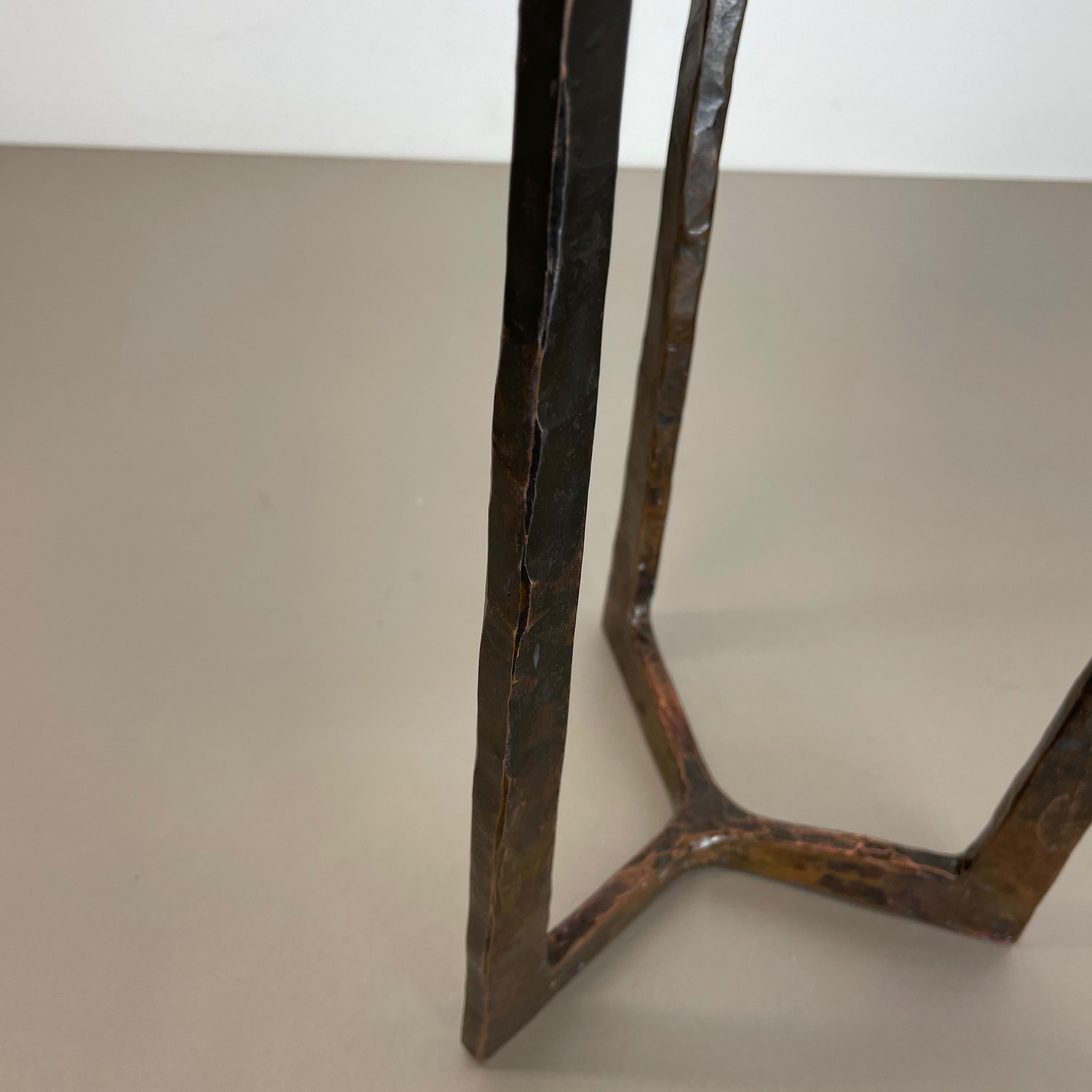 XL Modernist Sculptural Brutalist Copper floor Candleholder, Austria, 1950s 3