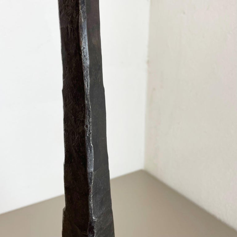 Xl 9,9kg Modernist Sculptural Brutalist Metal Floor Candleholder, Germany, 1970s For Sale 5