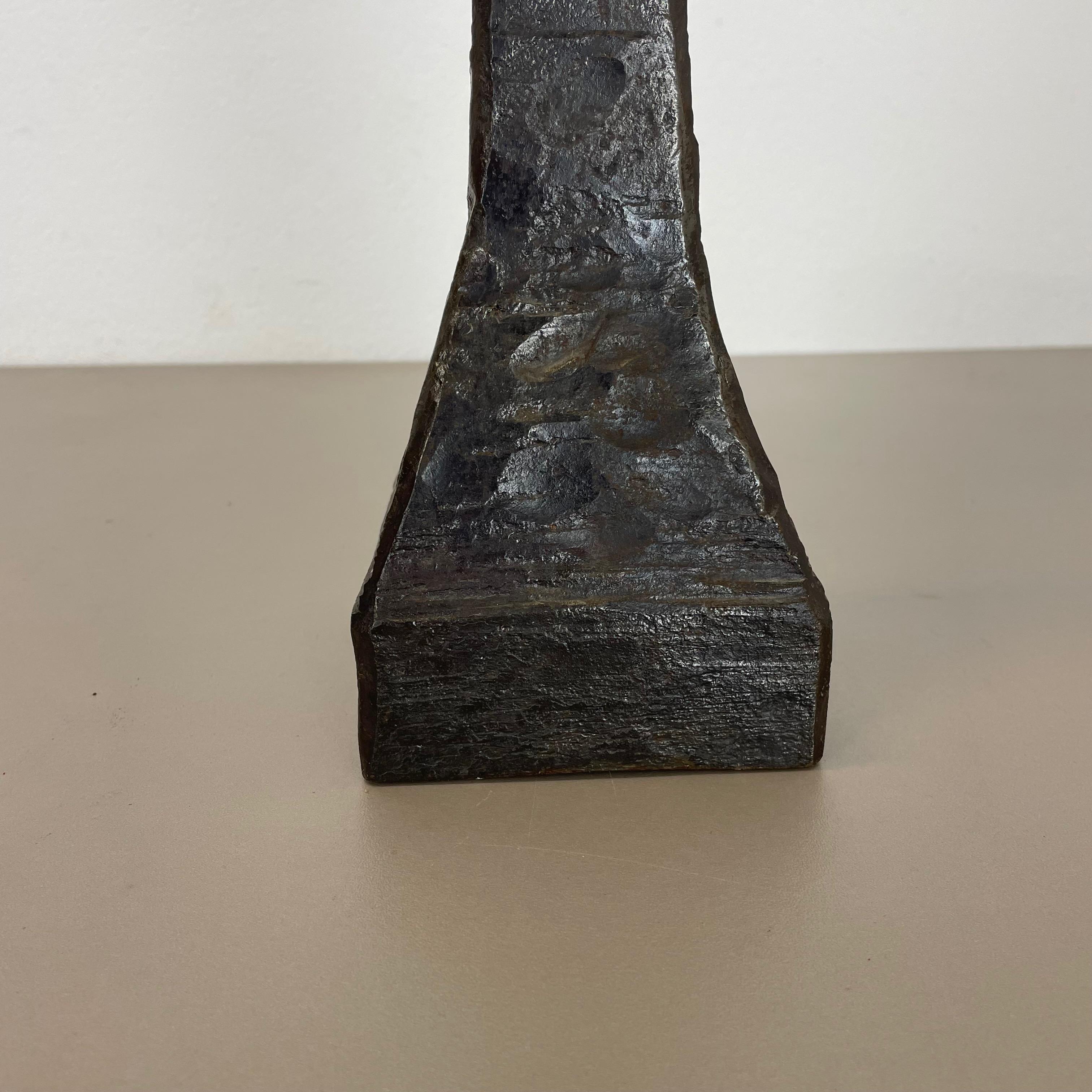Copper Xl 9, 9kg Modernist Sculptural Brutalist Metal Floor Candleholder, Germany, 1970s