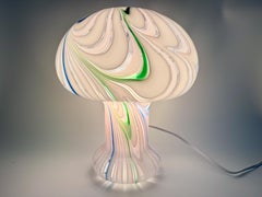 XL Abstract Mushroom Murano Swirl Glass Lamp 1970 Green, Blue, white and Pink