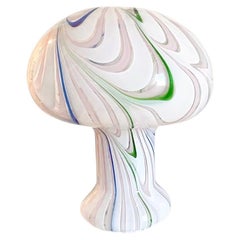 XL Abstract Mushroom Murano Swirl Glass Lamp 1970 Green, Blue, white and Pink