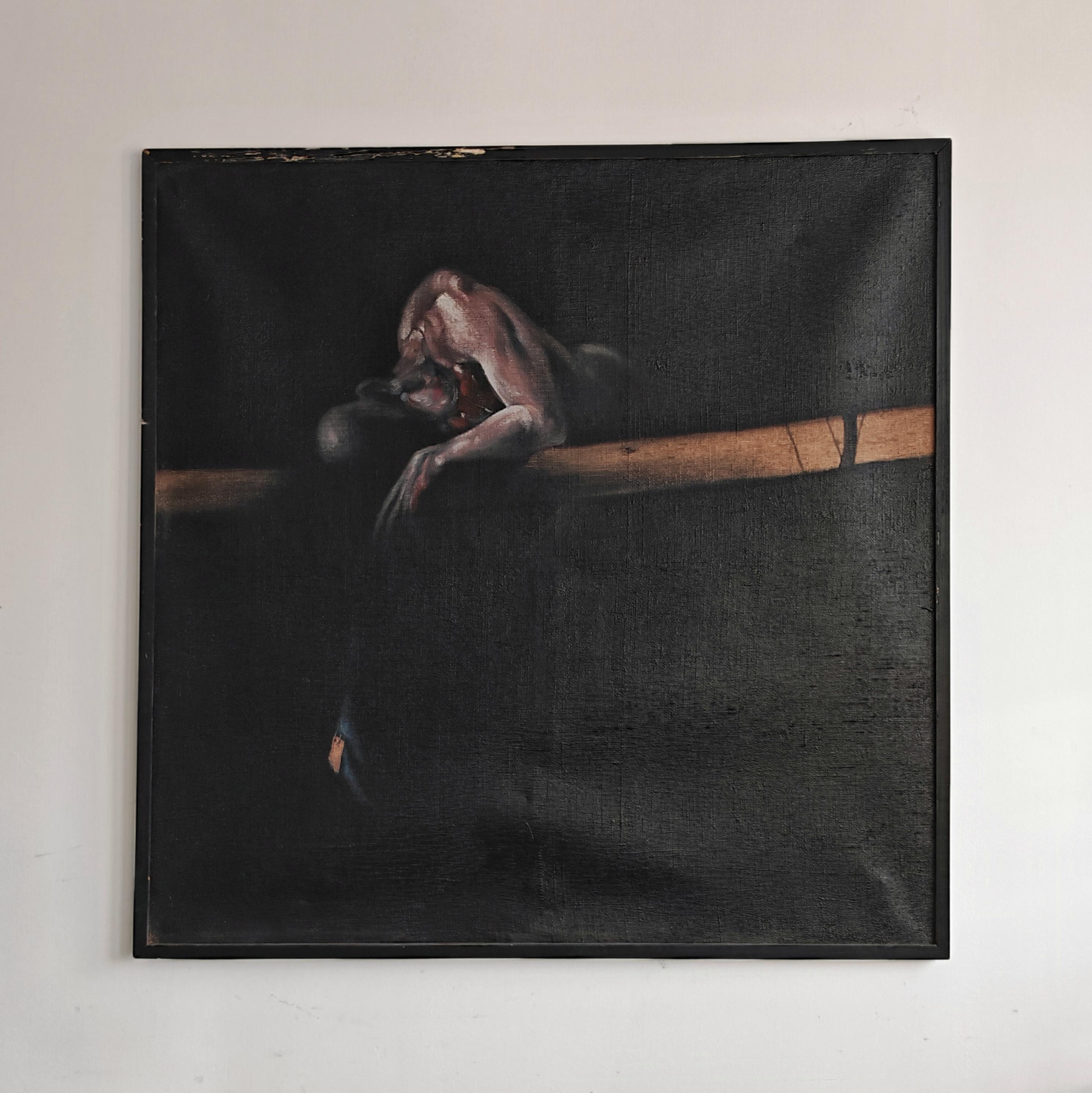 En este listado encontrarás un óleo extragrande que representa un cadáver en la morgue, en tonos oscuros. El cuadro es obra de un artista desconocido, con una fuerte influencia de la obra de Vladimir Velickovic y Francis Bacon, y presenta algunos de