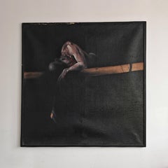 XL Abstract oil painting, in style of Francis Bacon and Vladimir Velickovic