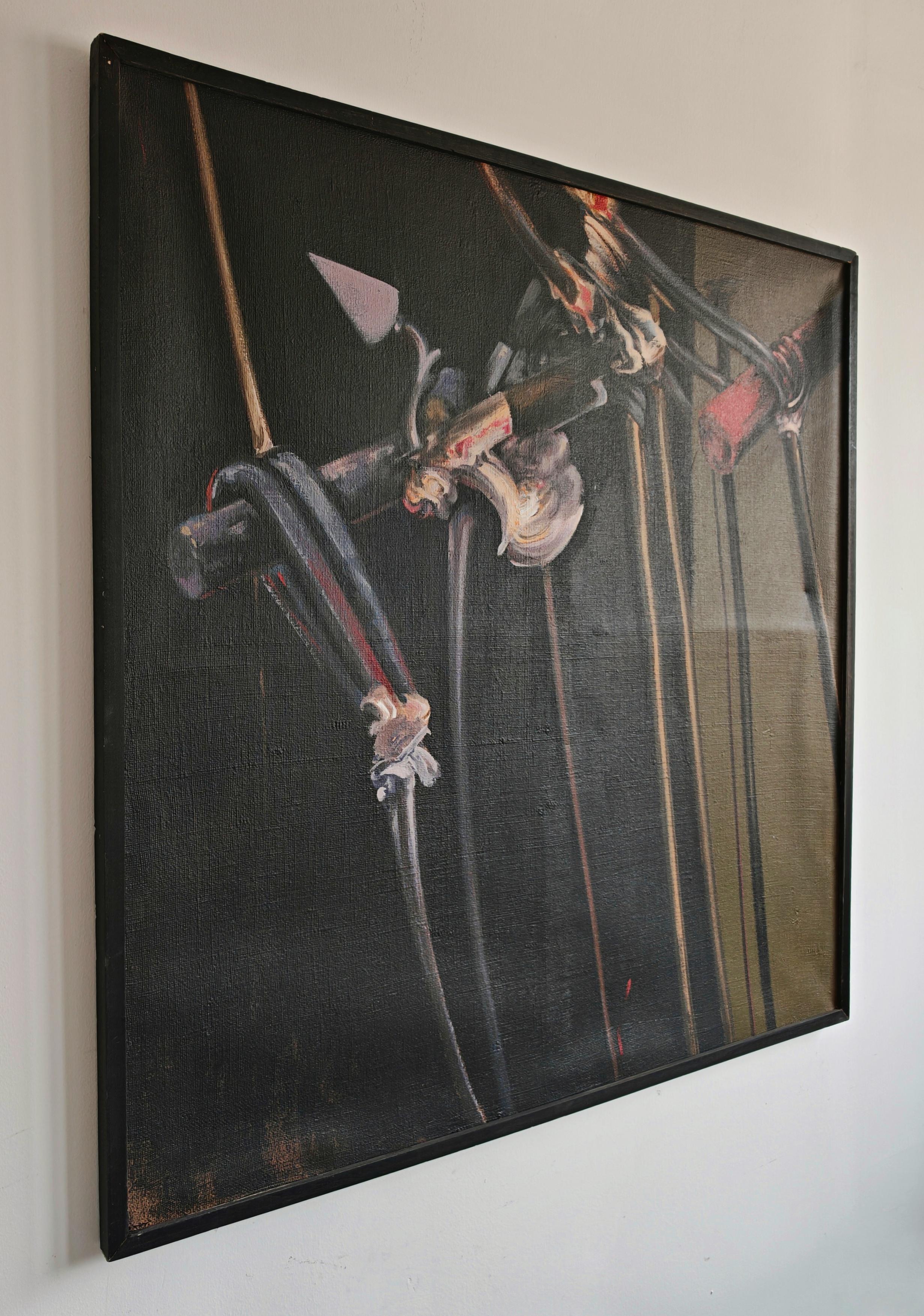 Canvas XL Abstract oil painting, in style of Francis Bacon and Vladimir Velickovic For Sale
