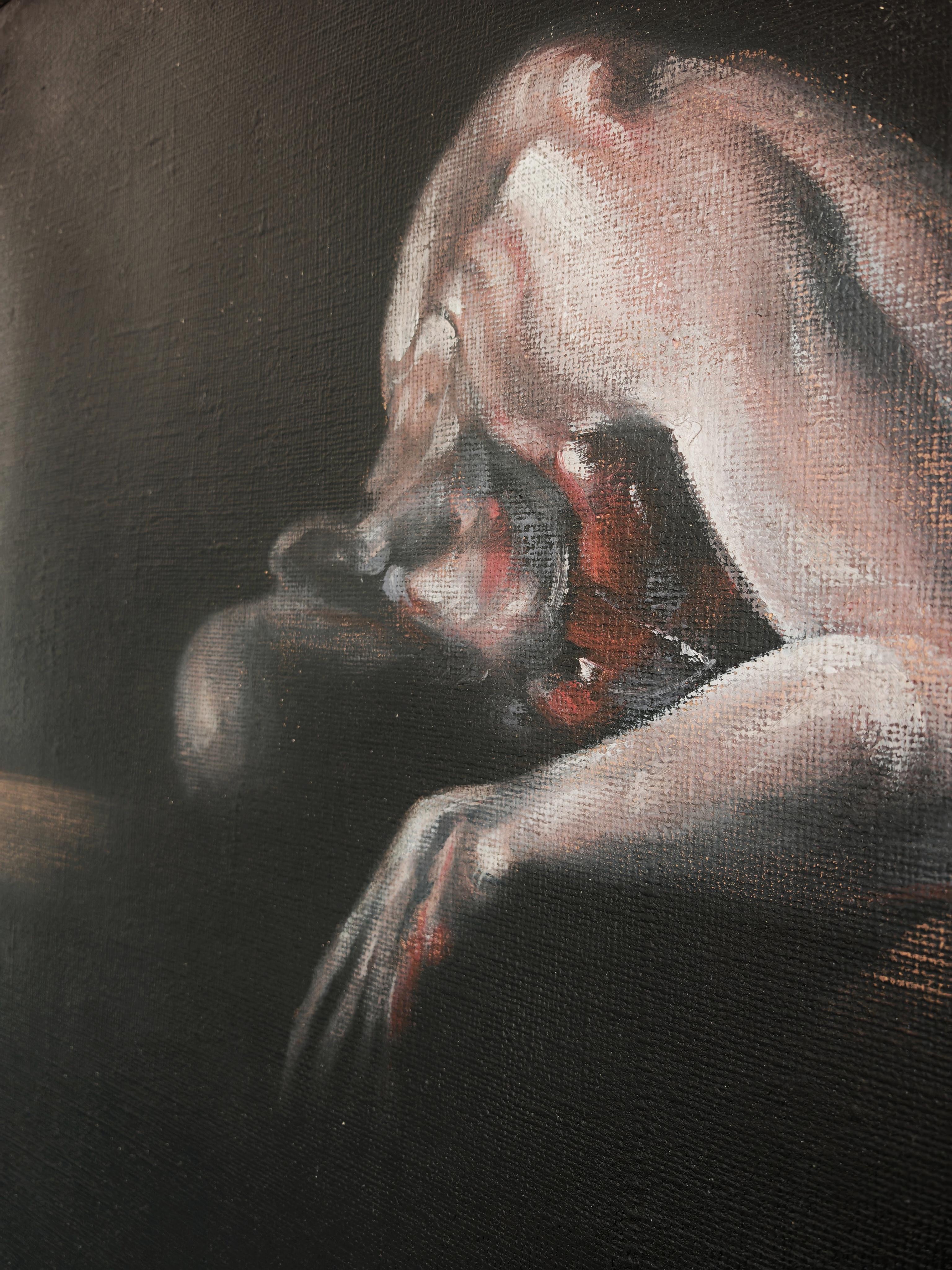 XL Óleo abstracto, al estilo de Francis Bacon y Vladimir Velickovic Lienzo en venta