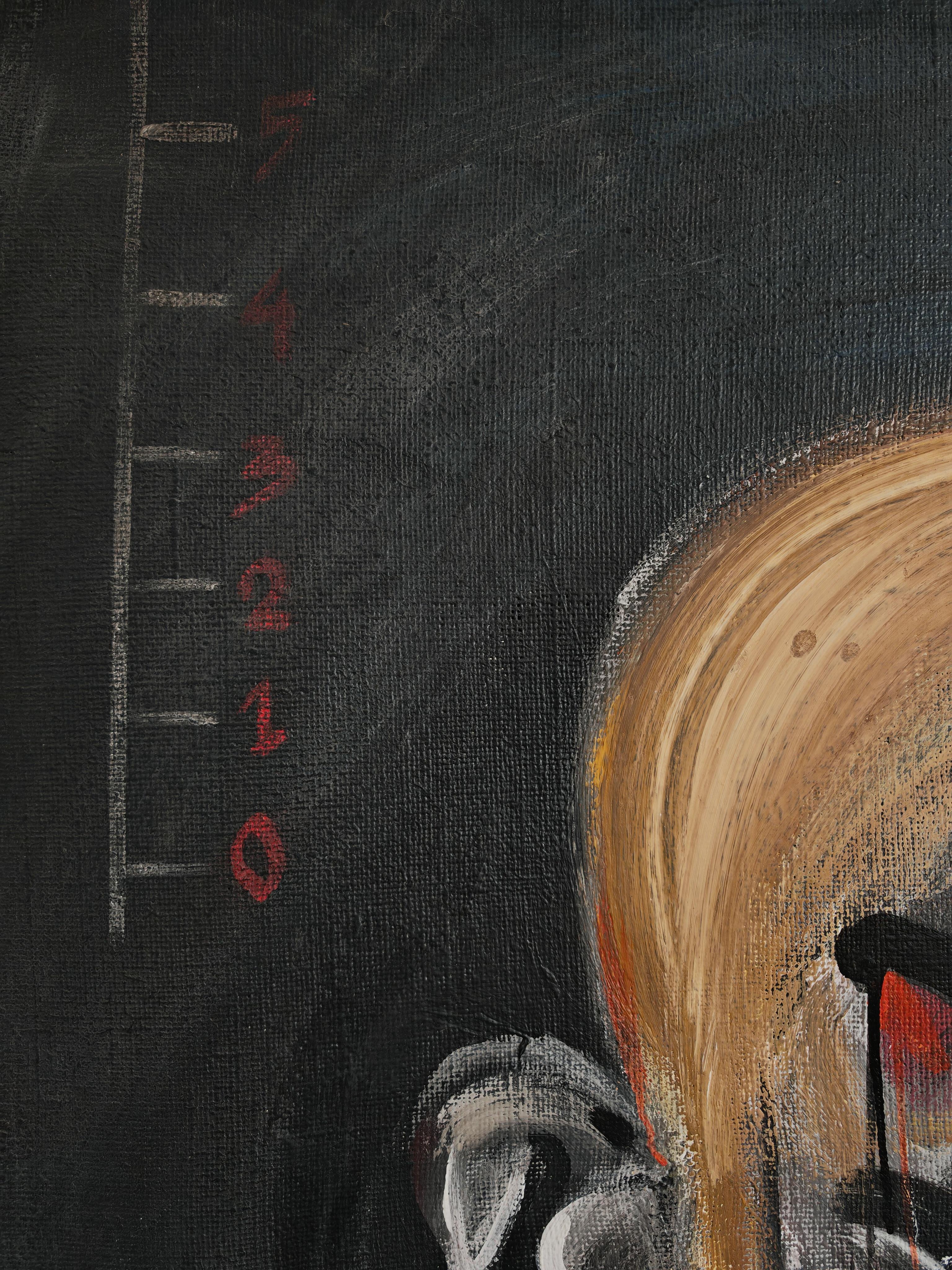 XL Abstract oil painting, in style of Francis Bacon and Vladimir Velickovic For Sale 1