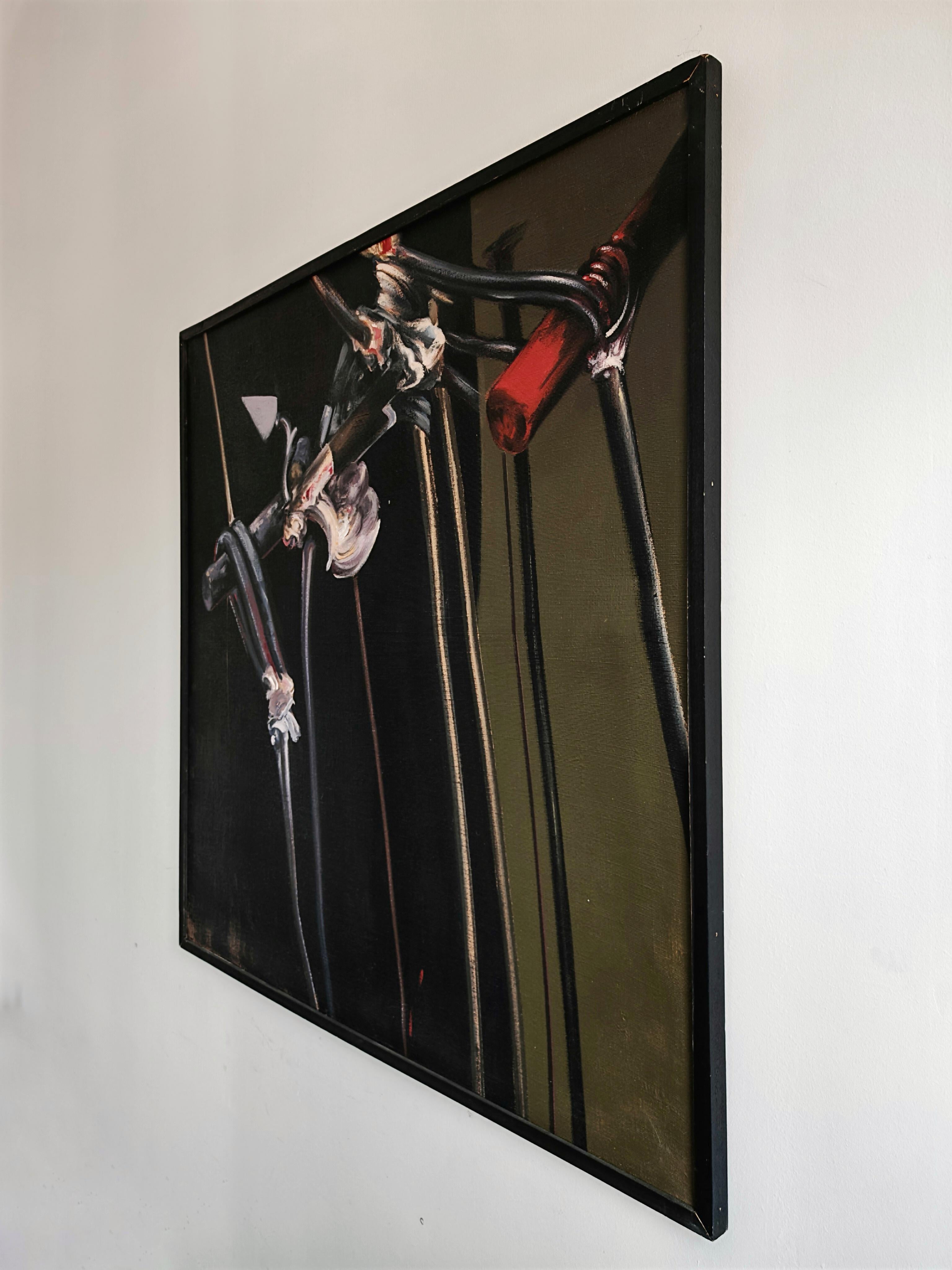 XL Abstract oil painting, in style of Francis Bacon and Vladimir Velickovic For Sale 1