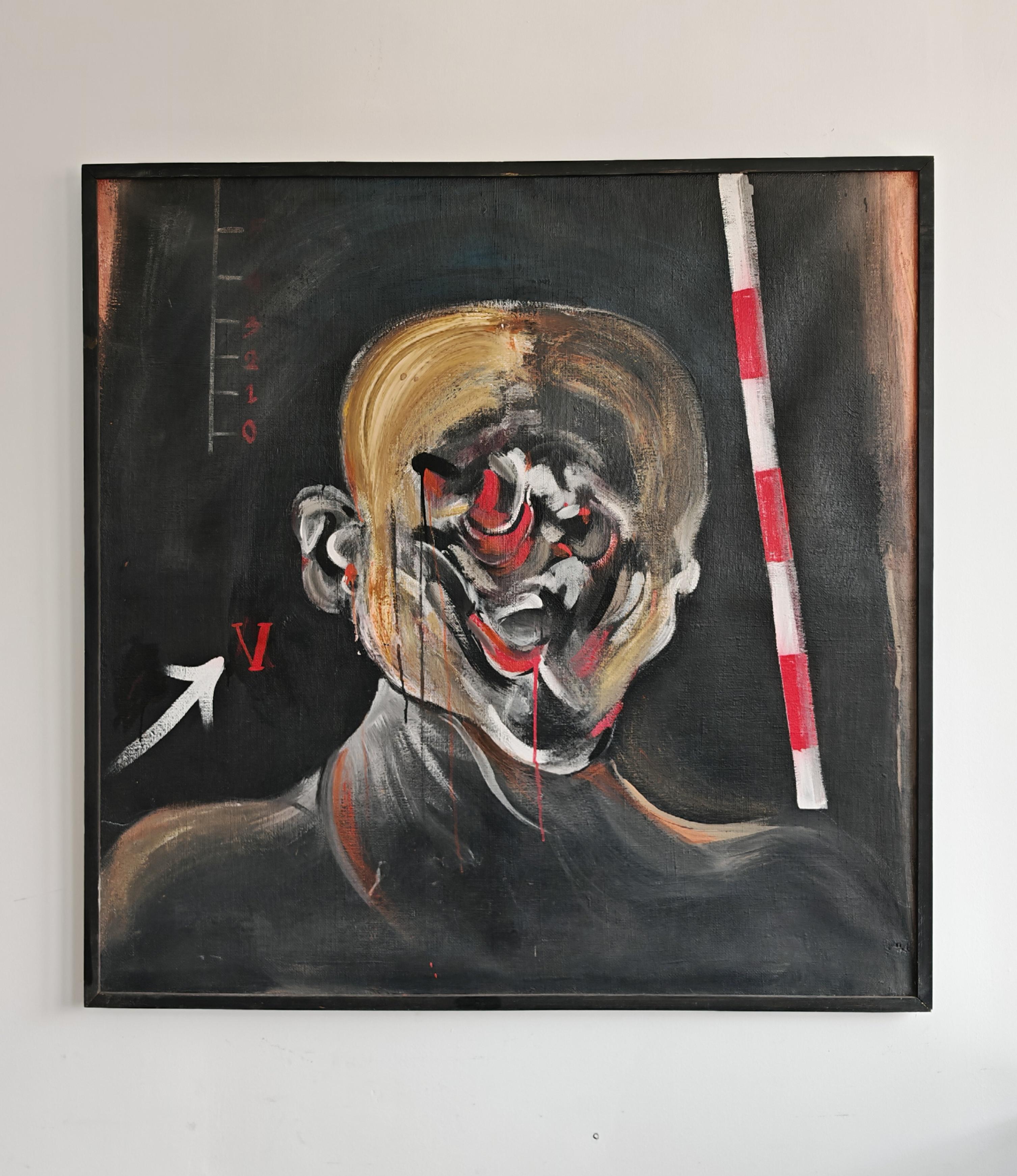 XL Abstract oil painting, in style of Francis Bacon and Vladimir Velickovic For Sale 2