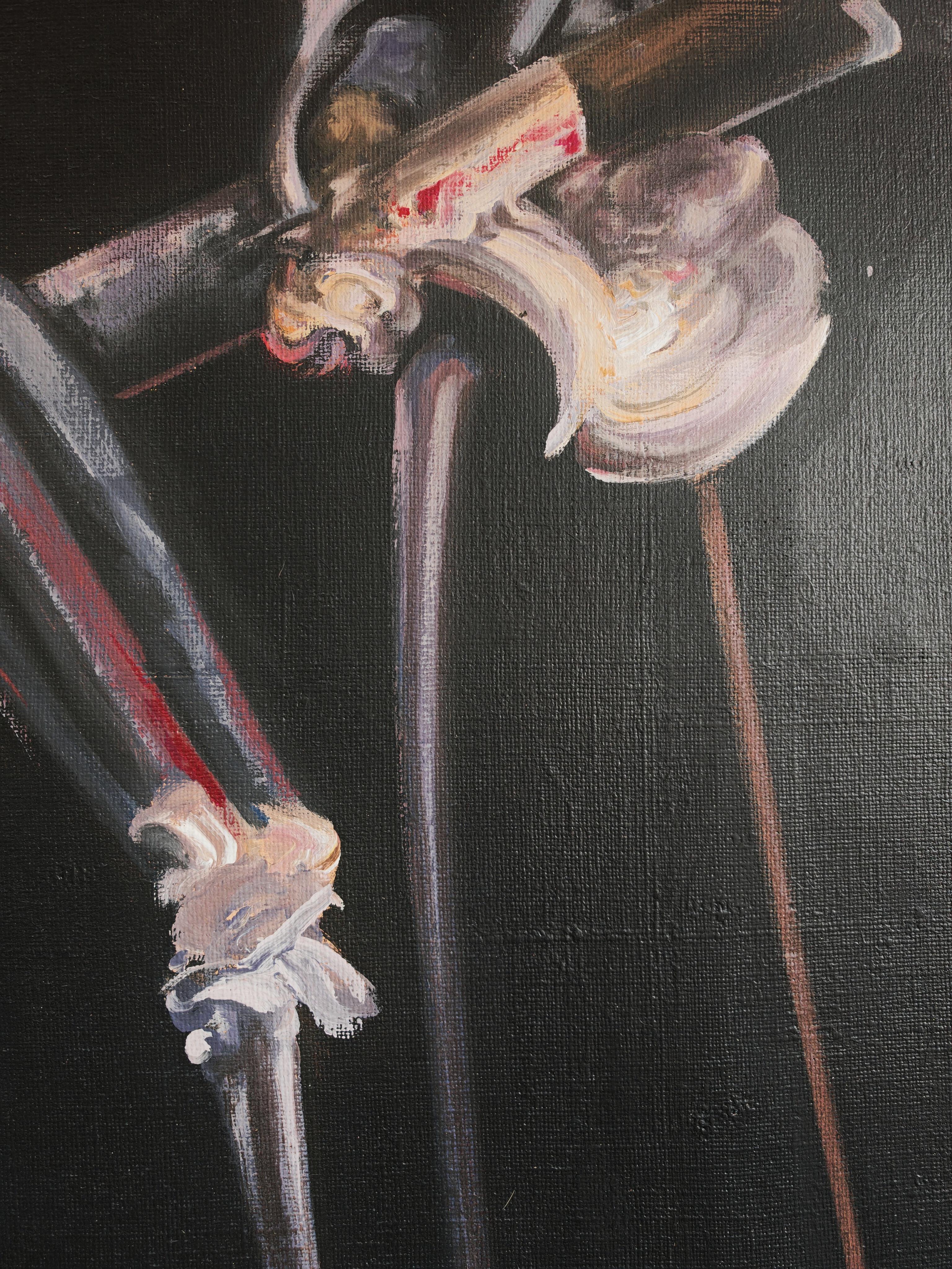 XL Abstract oil painting, in style of Francis Bacon and Vladimir Velickovic For Sale 2