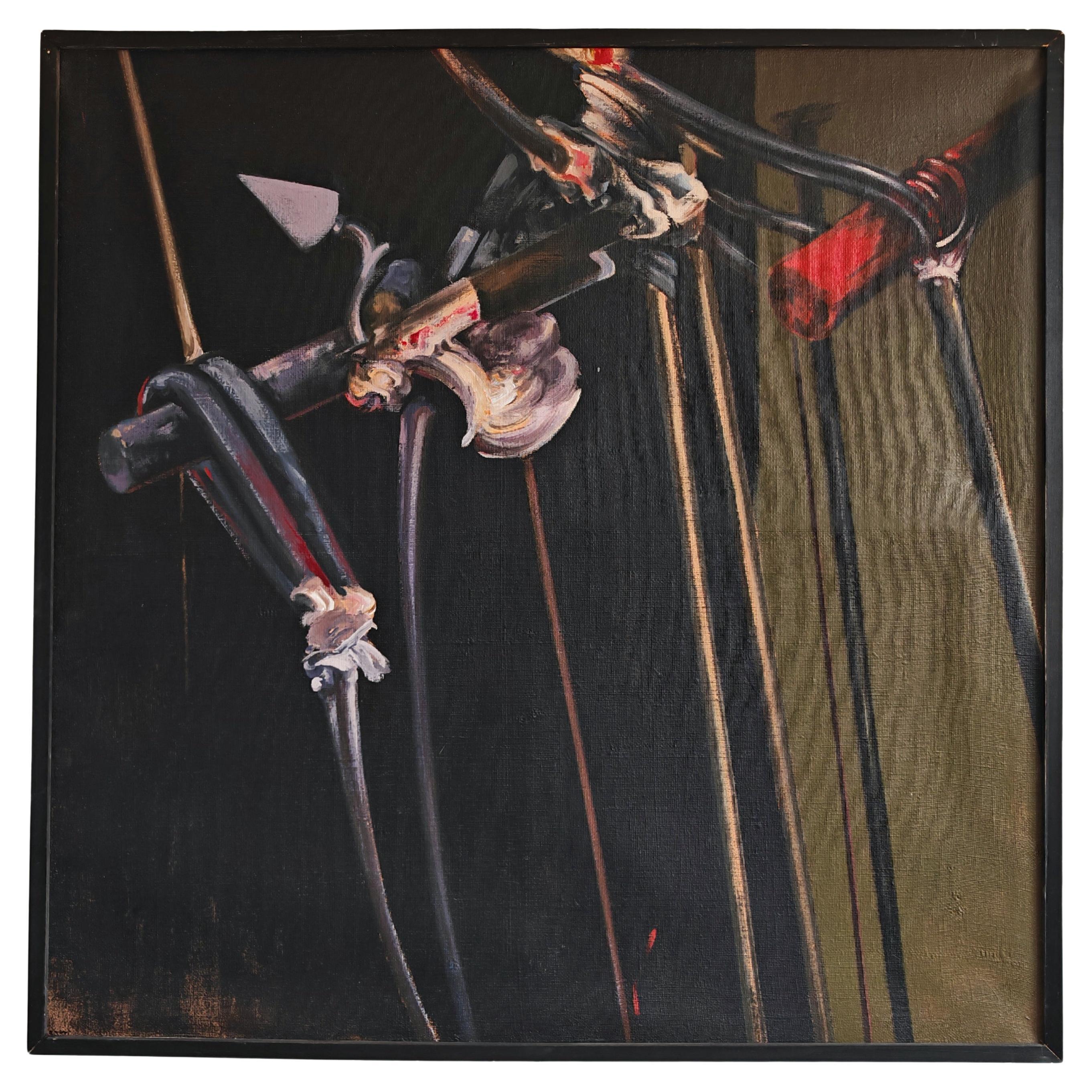 XL Abstract oil painting, in style of Francis Bacon and Vladimir Velickovic