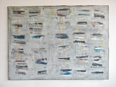 Peinture abstraite XL intitulée "Poligon" par A Simon Djermanovic, Yougoslavie 1991