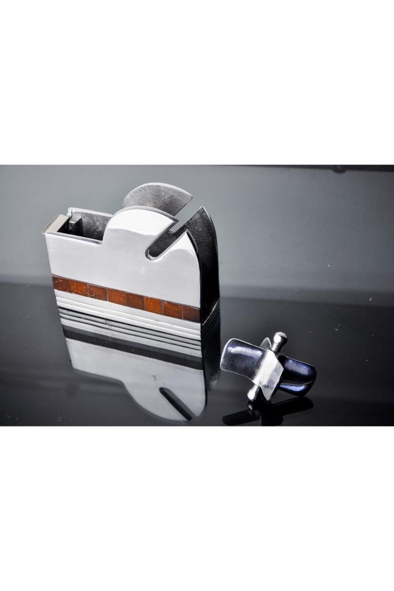 Metal XL adhesive tape dispenser in aluminum and stone, Italy, 1980 For Sale