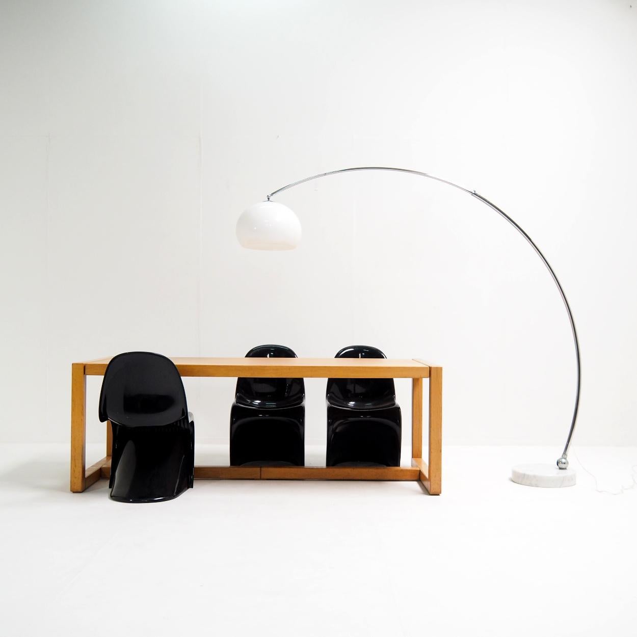 Space Age XL Adjustable Arc Lamp with a White Acrylic Shade