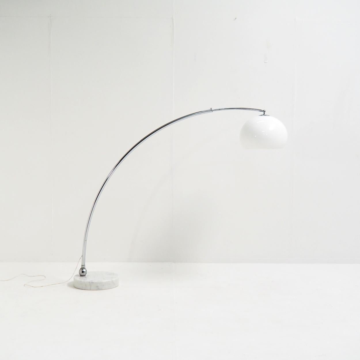 XL Adjustable Arc Lamp with a White Acrylic Shade 1