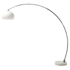 XL Adjustable Arc Lamp with a White Acrylic Shade