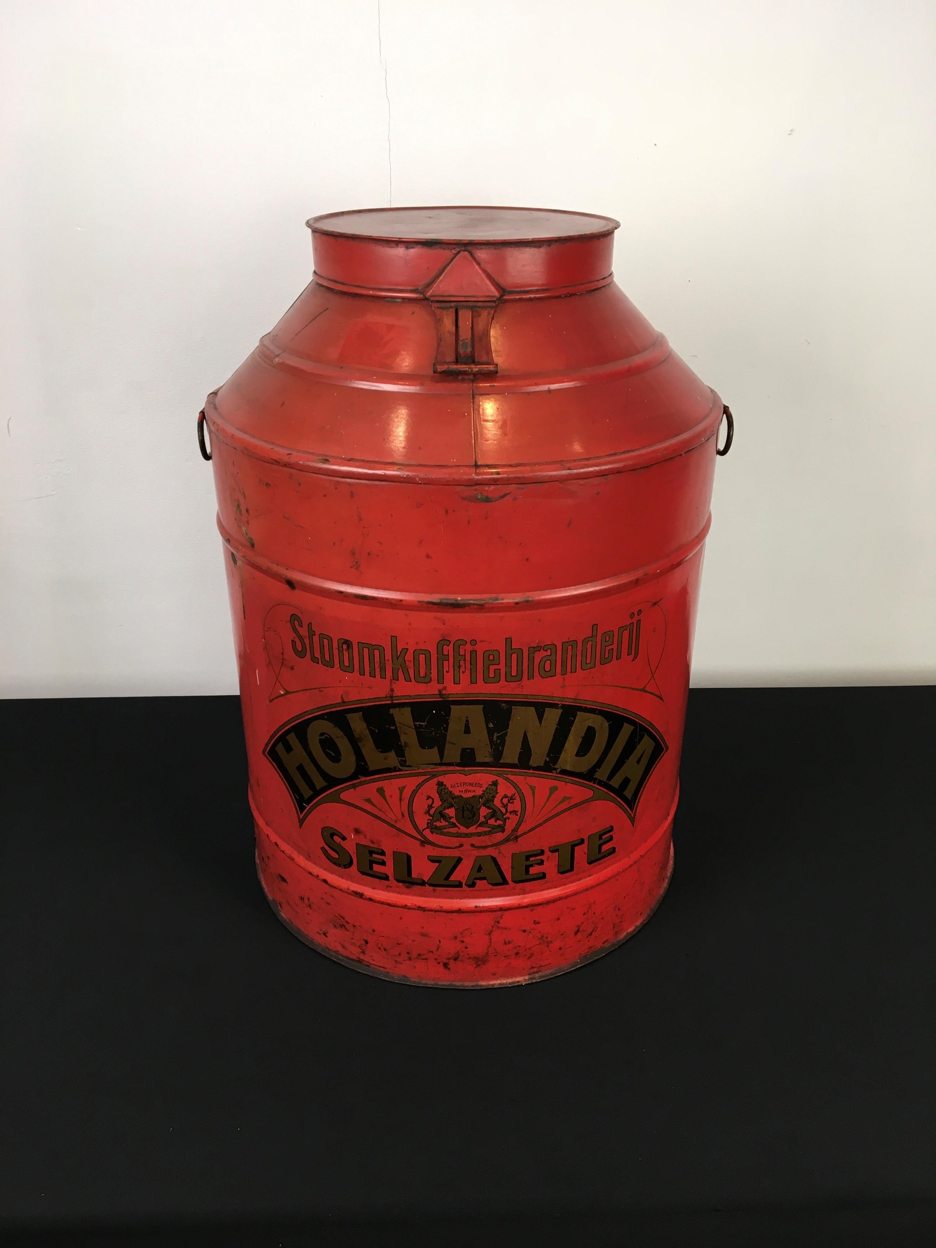 XL Antique Coffee Container Coffee Tin For Sale at 1stDibs