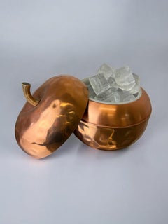 XL Apple shape Ice Bucket in copper, Portugal, 1970s