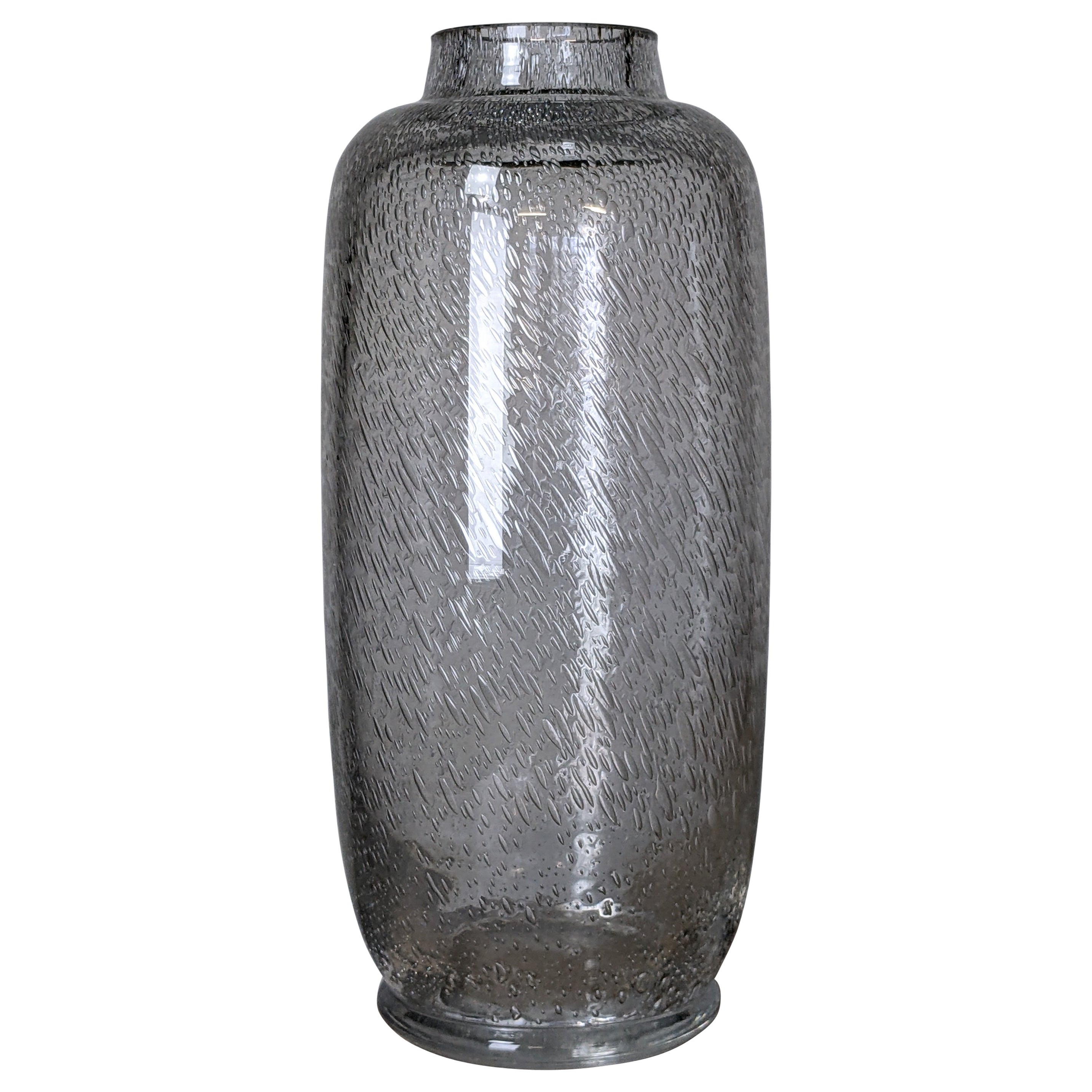 Vaso in vetro soffiato XL Art Deco di Daum Nancy France, circa 1930