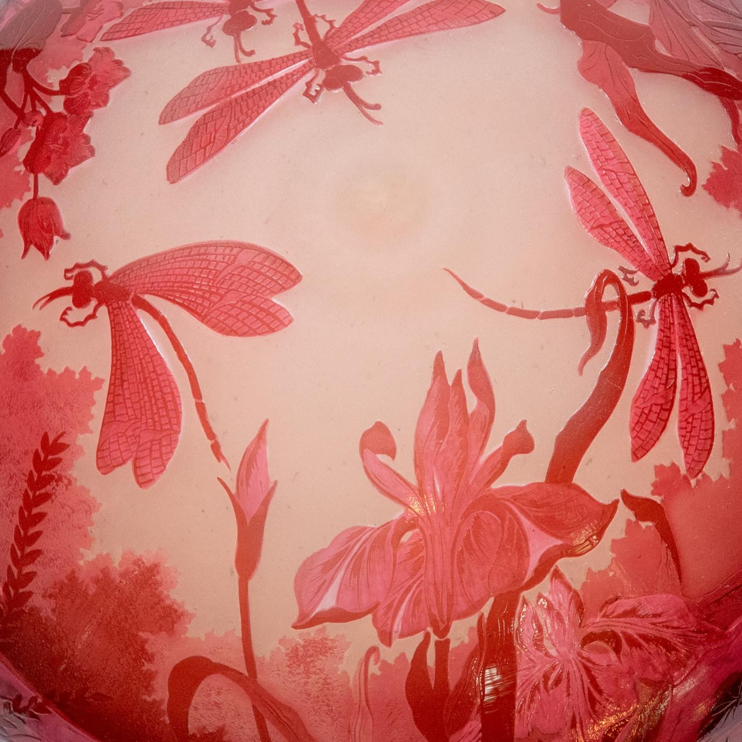 XL Art Nouveau Pâte De Verre, Seta Lámpara de Mesa Soplada a Mano, Francia Otro en venta