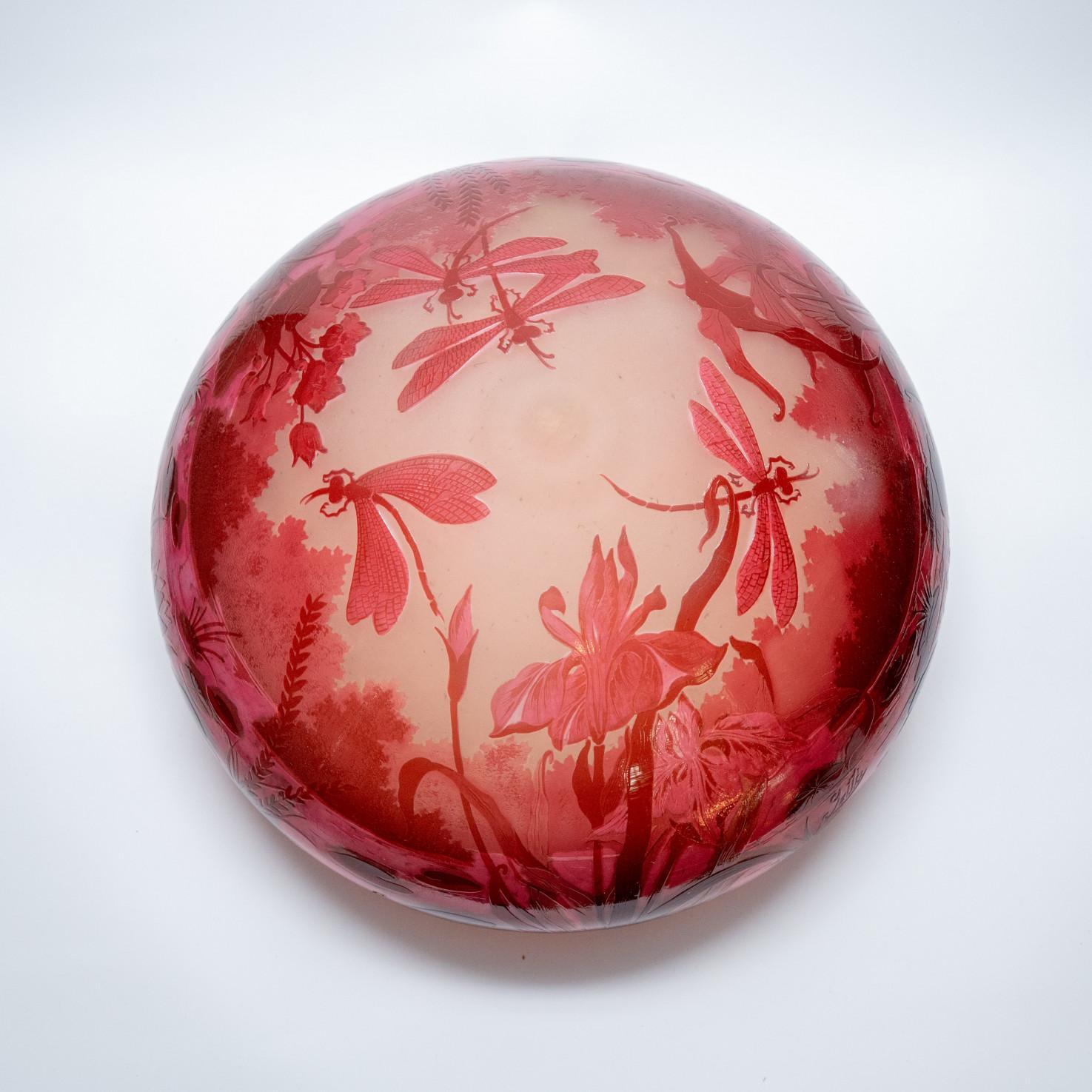 XL Art Nouveau Pâte De Verre, Seta Lámpara de Mesa Soplada a Mano, Francia principios del siglo XX en venta