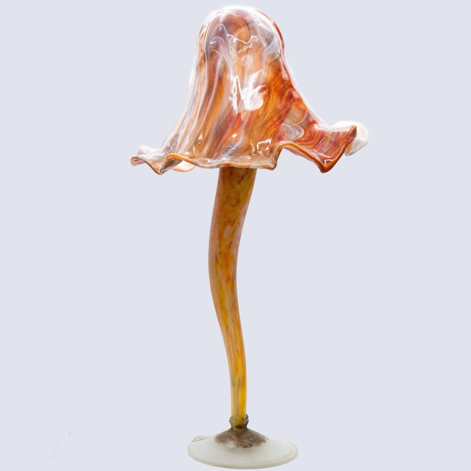 XL Art Nouveau Style Mushroom Murano Hand Blown, Table Lamp, Italy en venta 4