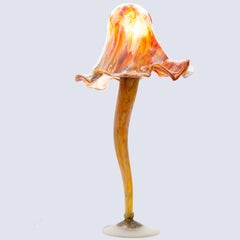 XL Art Nouveau Style Mushroom Murano Hand Blown, Table Lamp, Italy