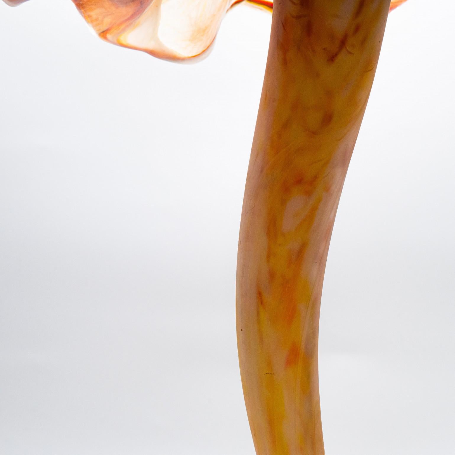 XL Lámpara de mesa de Murano soplada a mano, estilo Art Nouveau, seta, Italia mediados del siglo XX en venta