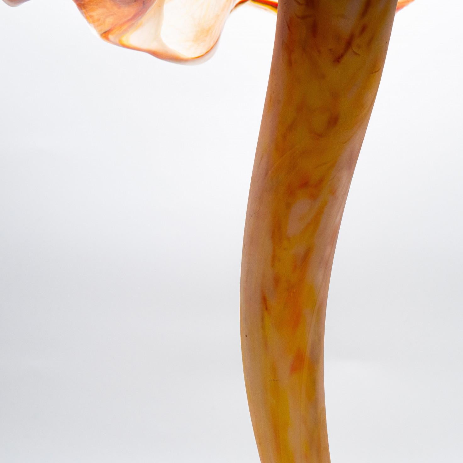 XL Lámpara de mesa de Murano soplada a mano, estilo Art Nouveau, seta, Italia mediados del siglo XX en venta