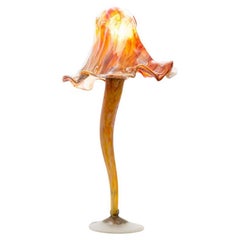 XL Art Nouveau Style Mushroom Murano Hand Blown, Table Lamp, Italy
