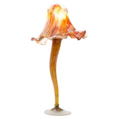 XL, mundgeblasene Pilz-Murano-Tischlampe im Art nouveau-Stil, Pilz, Italien