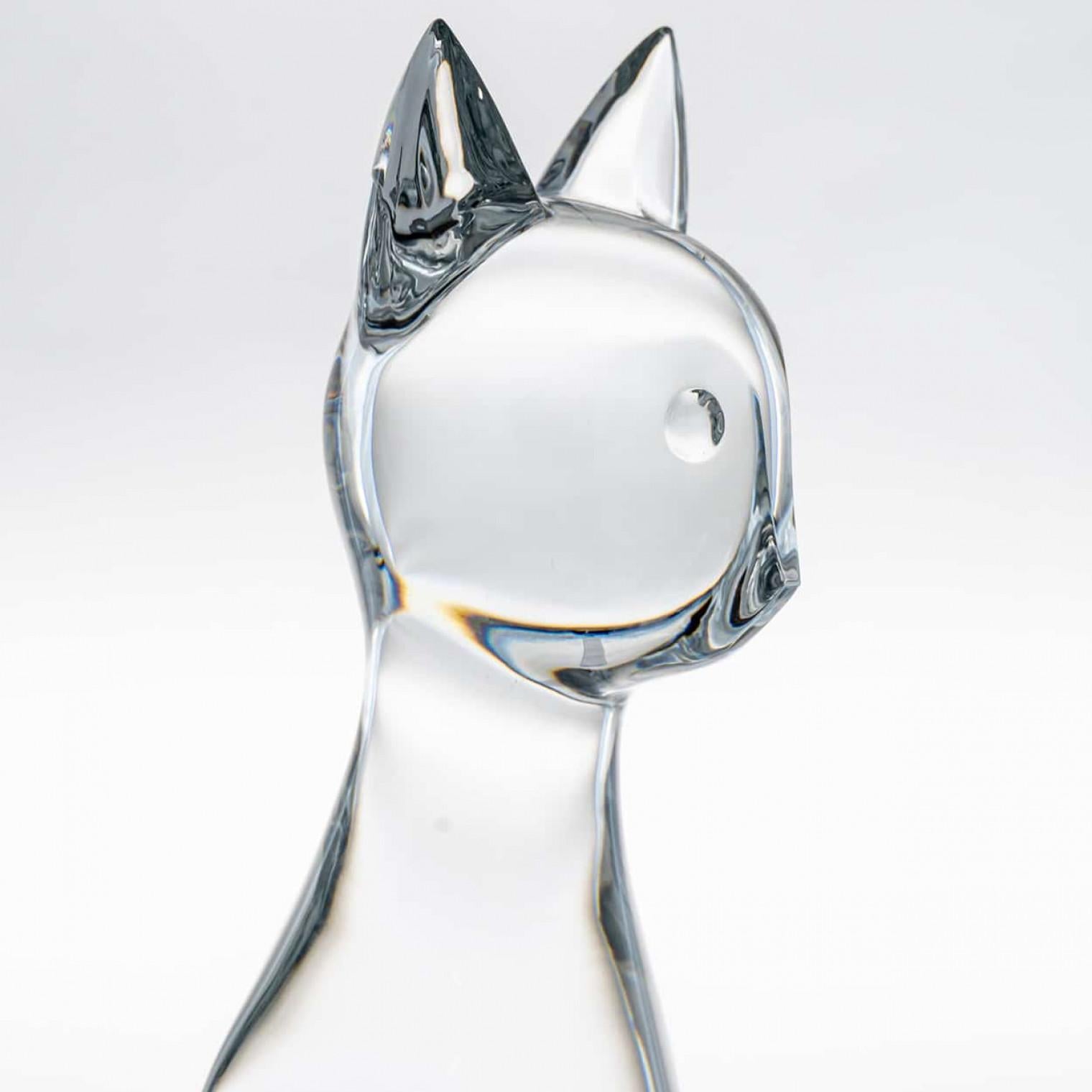 Cristallo Scultura di gatto in cristallo XL di Baccarat firmata Robert Rigot, Francia in vendita