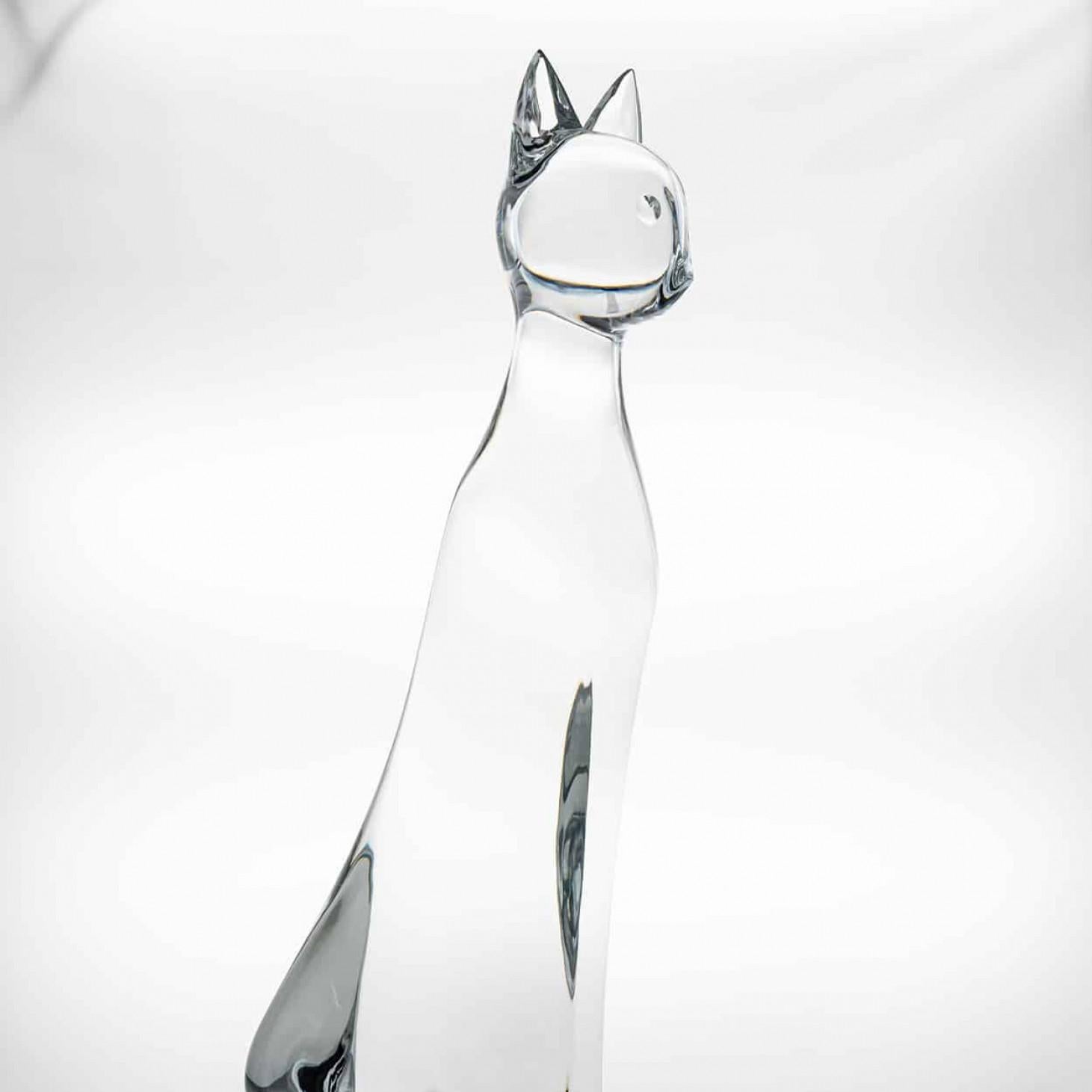 Scultura di gatto in cristallo XL di Baccarat firmata Robert Rigot, Francia in vendita 1