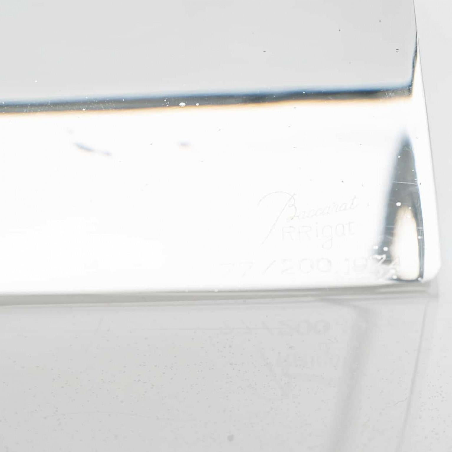 Francese XL Scultura di gufo in cristallo di Baccarat, Francia in vendita