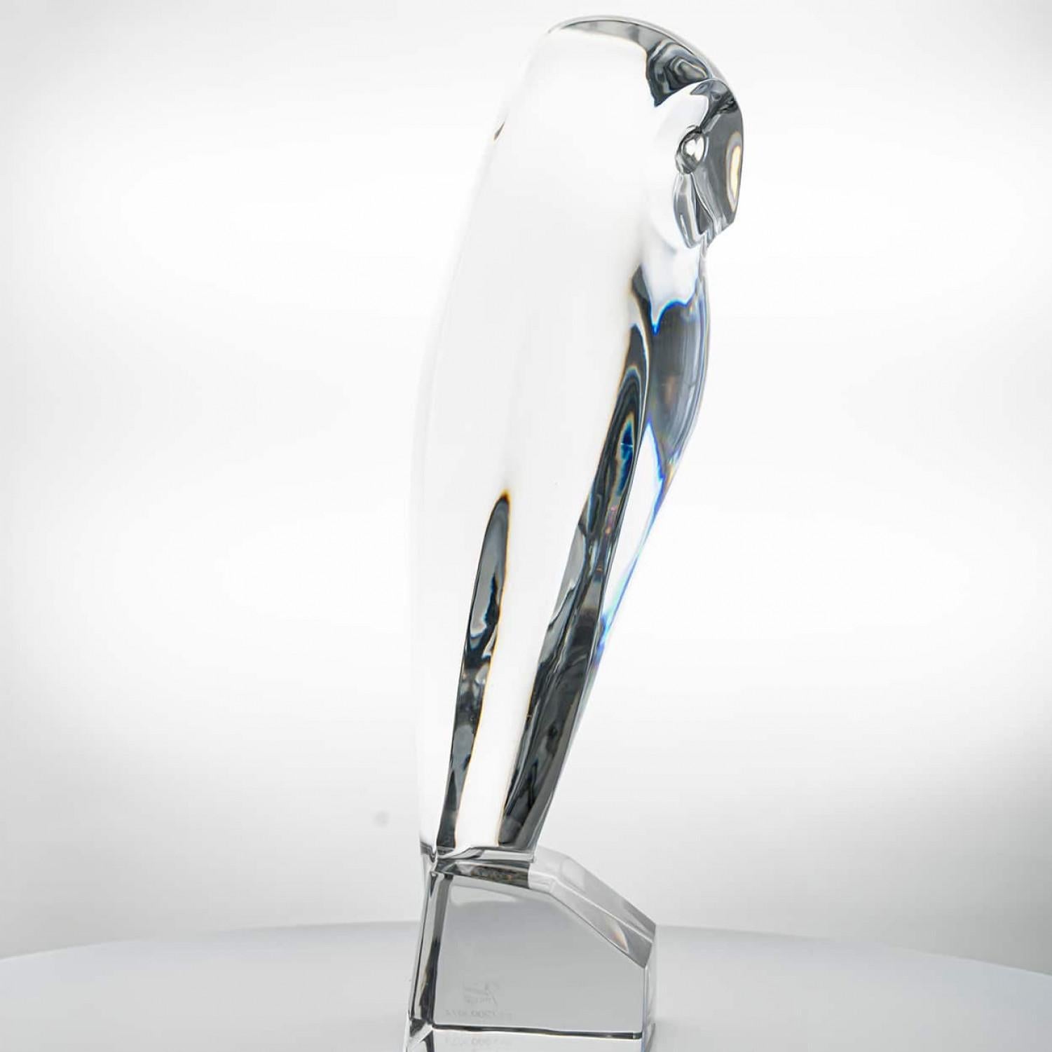 Altro XL Scultura di gufo in cristallo di Baccarat, Francia in vendita