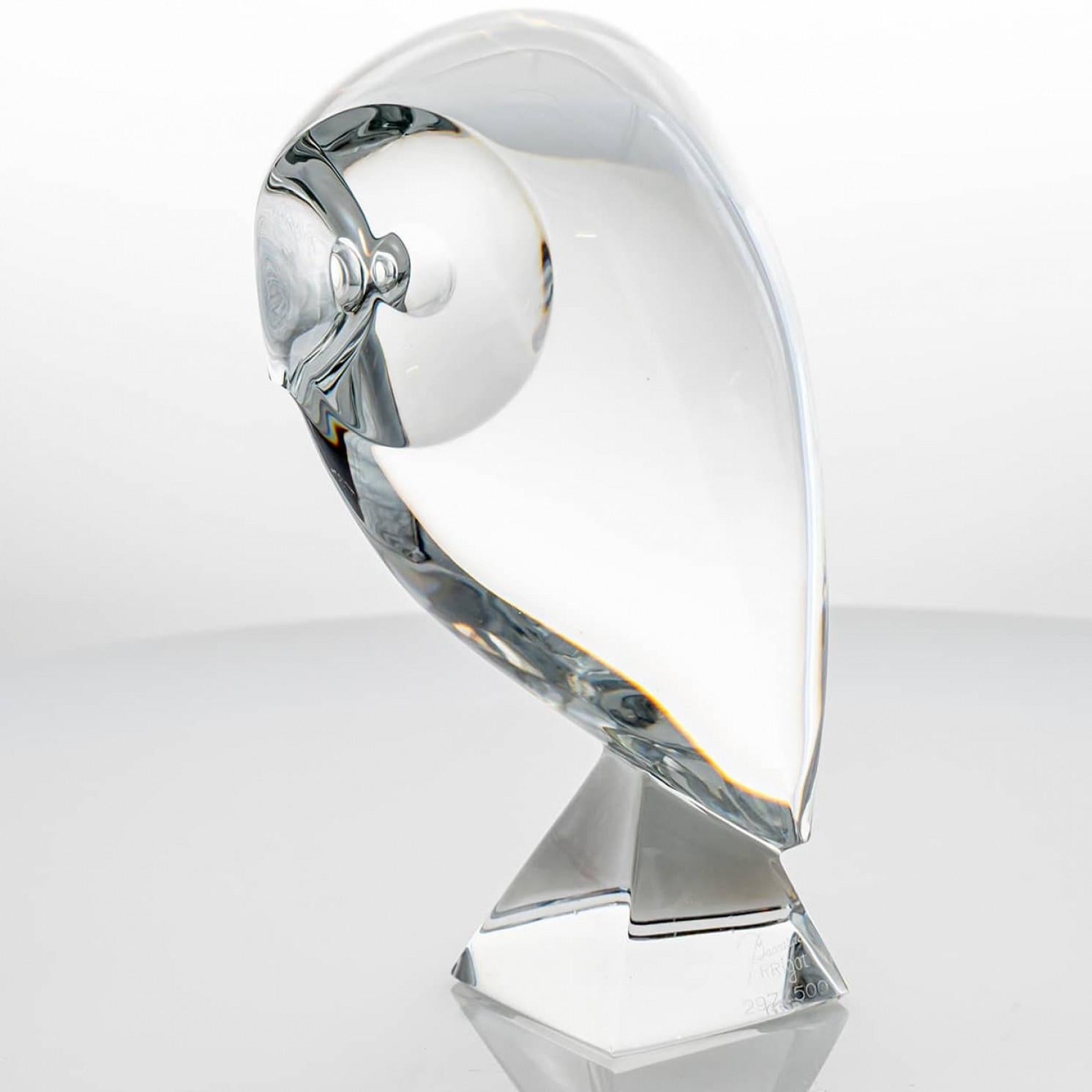 XL Sculpture hibou en cristal de Baccarat, France Bon état - En vente à Rijssen, NL