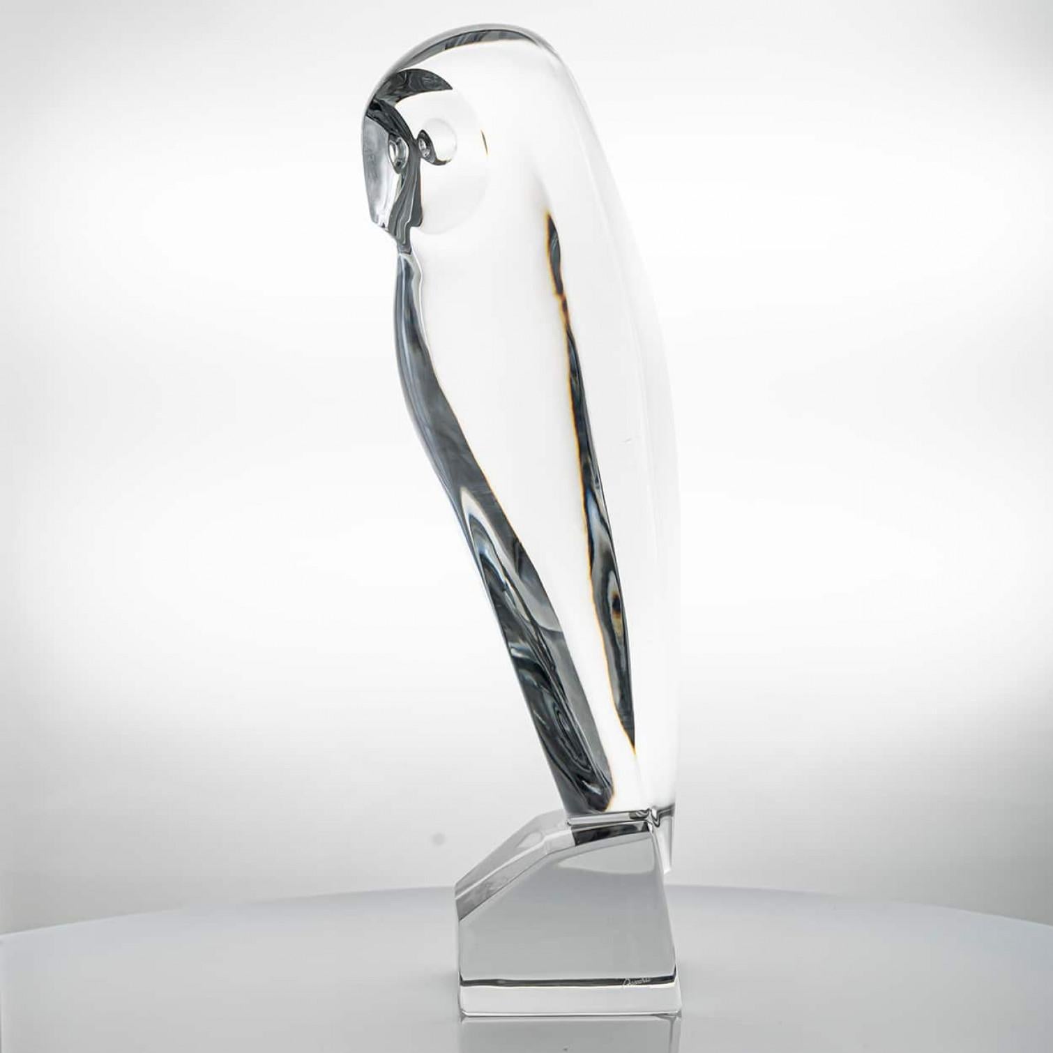 Fine XX secolo XL Scultura di gufo in cristallo di Baccarat, Francia in vendita