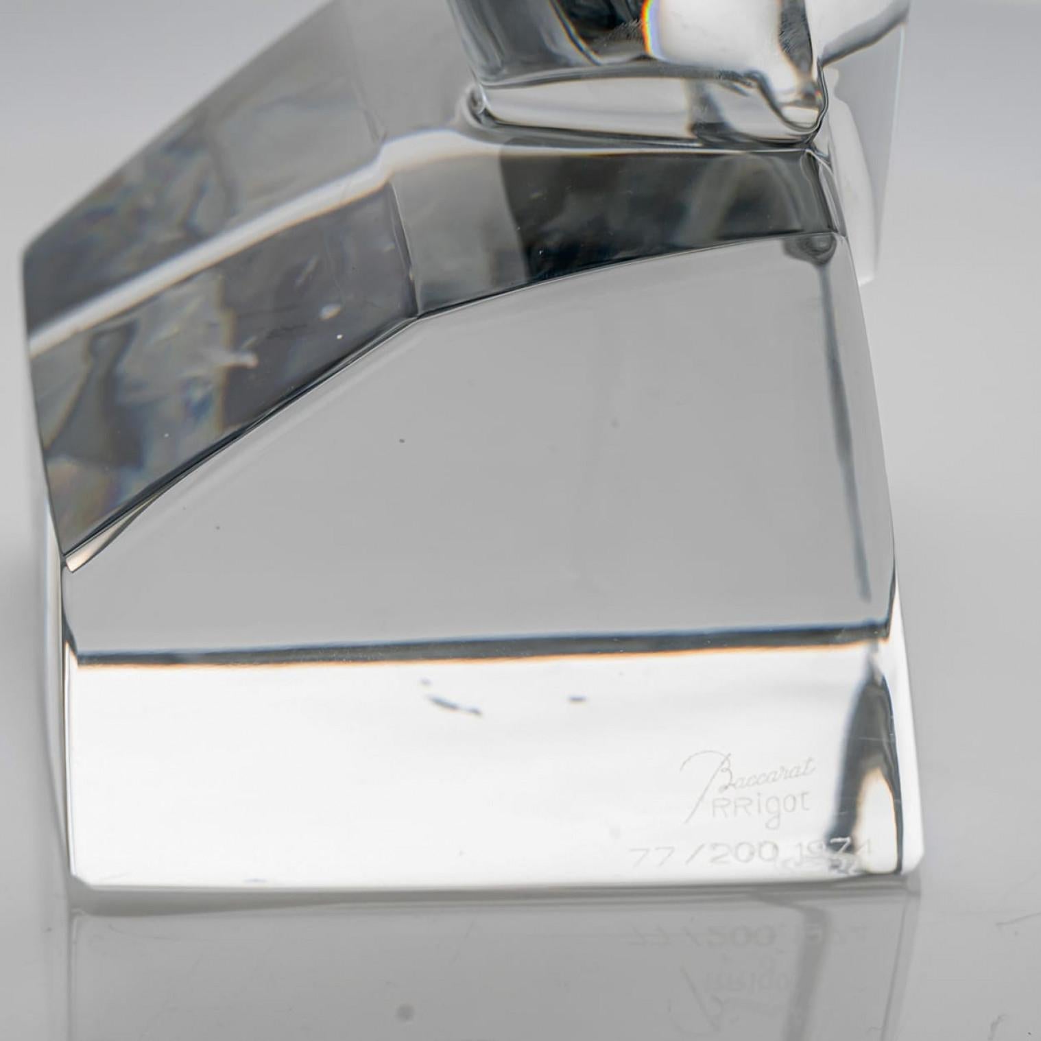 Cristallo XL Scultura di gufo in cristallo di Baccarat, Francia in vendita