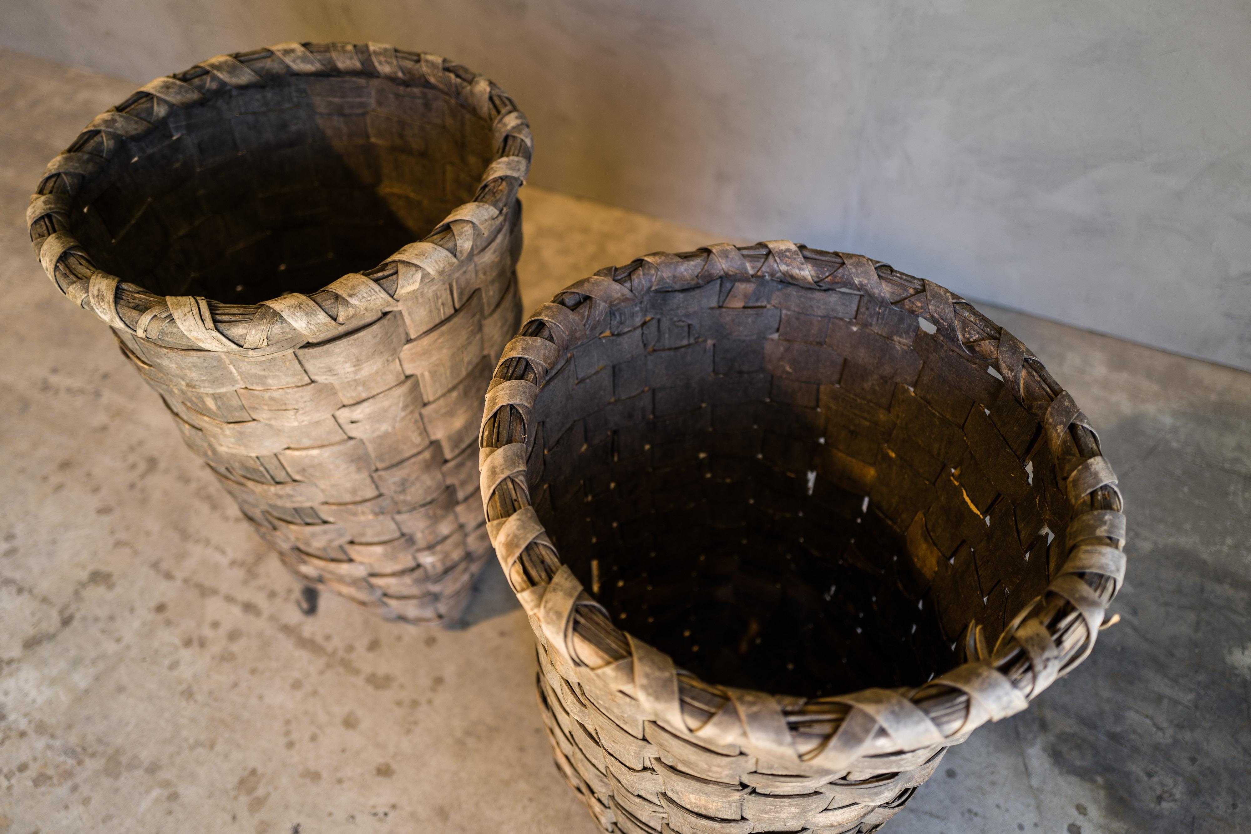 European Extra Large Baskets From Portugal, circa 1950