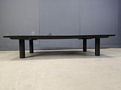 XL Belgian Coffee Table in Ebonized Wenge and Bamboo attributed to Axel Vervoord