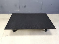 XL Belgischer Couchtisch aus ebonisierter Wenge und Bambus, zugeschrieben Axel Vervoord