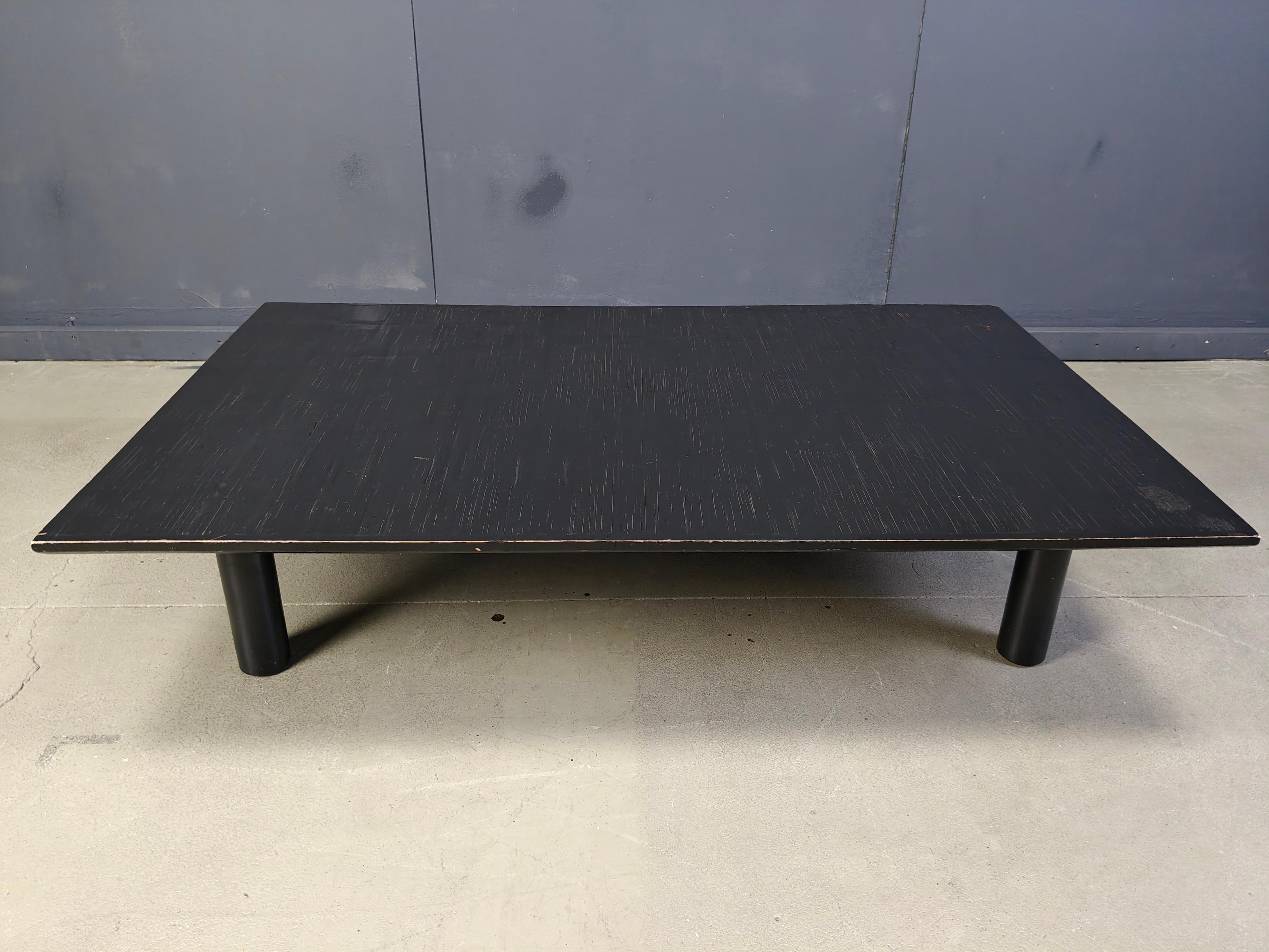 XL Belgian Coffee Table in Ebonized Wenge and Bamboo attributed to Axel Vervoord In Good Condition For Sale In Leuven, Vlaams Gewest