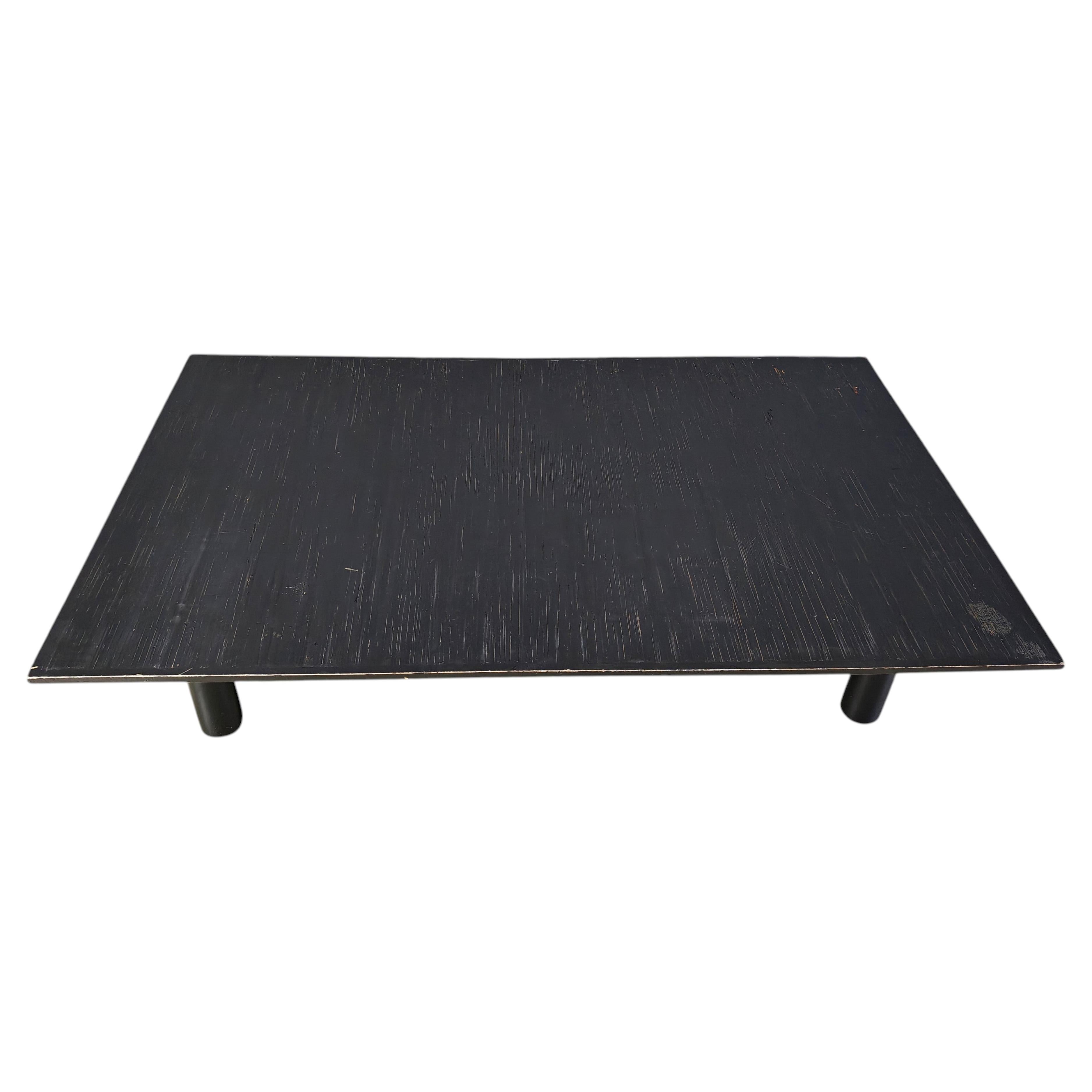 Pre-owned Axel Vervoordt Xl Belgian Coffee Table In Ebonized Wenge And Bamboo Attributed To Axel Vervoord In Black
